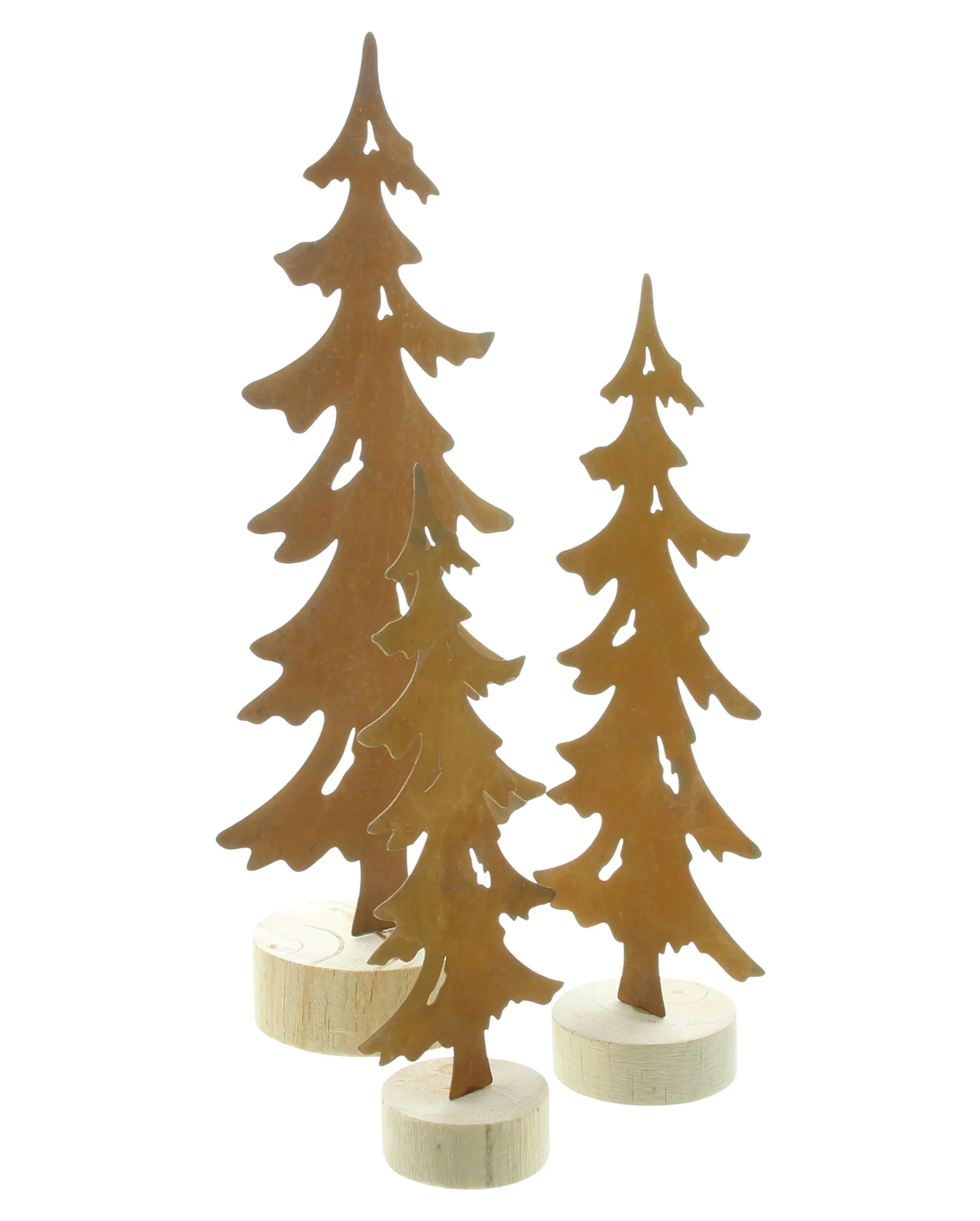 Metalldeko "Tanne", 3er Set  im Frank Flechtwaren Online Shop für Tannenbäume kaufen