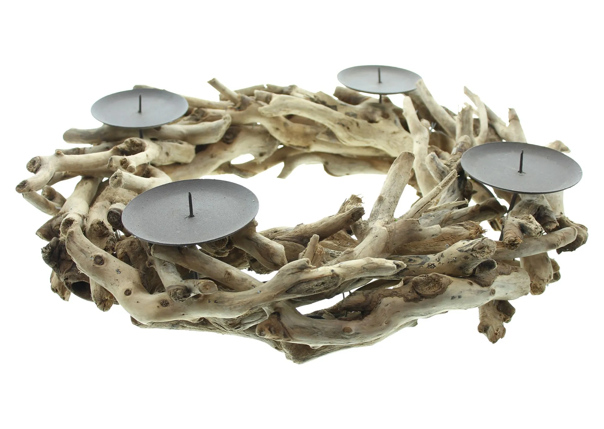 Adventskranz "Treibholz"  im Frank Flechtwaren Online Shop für Adventskränze kaufen