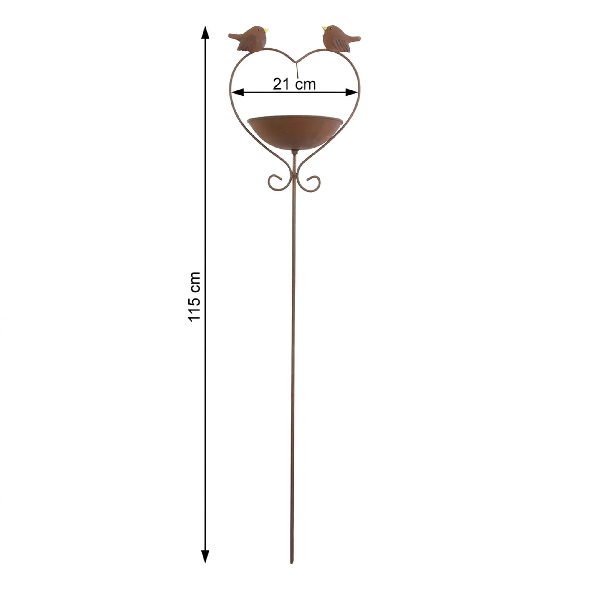 Vogeltränke "Herz"  im Frank Flechtwaren Online Shop für Weihnachtliche Gartenstecker kaufen
