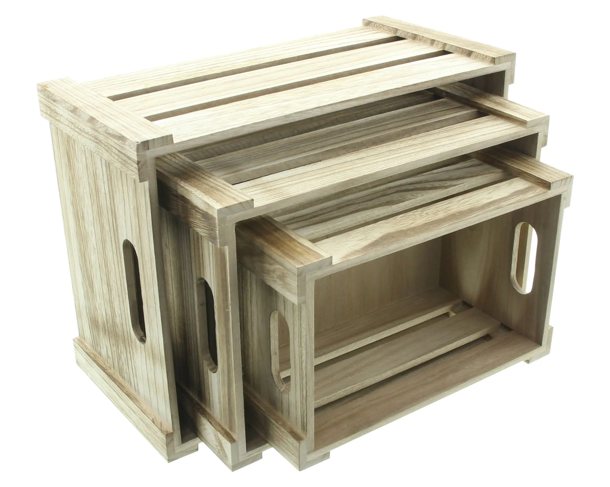 Holzkiste "Basic", 3er Set  im Frank Flechtwaren Online Shop für Goldene Herbstmomente kaufen