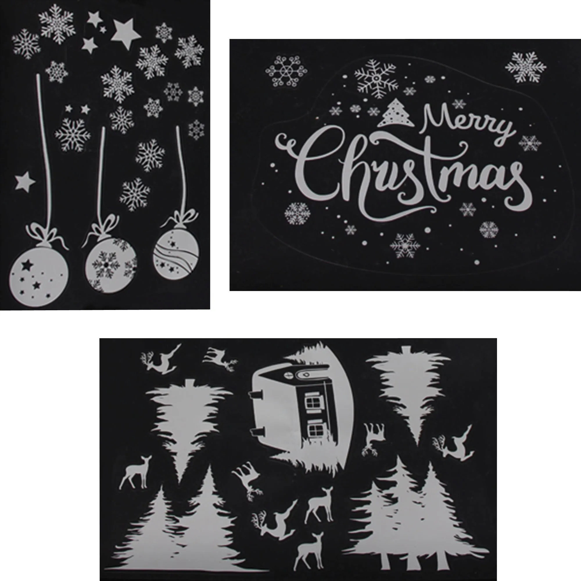Fenstersticker "Merry Christmas", 33er Set  im Frank Flechtwaren Online Shop für Weihnachtliche Wanddeko kaufen