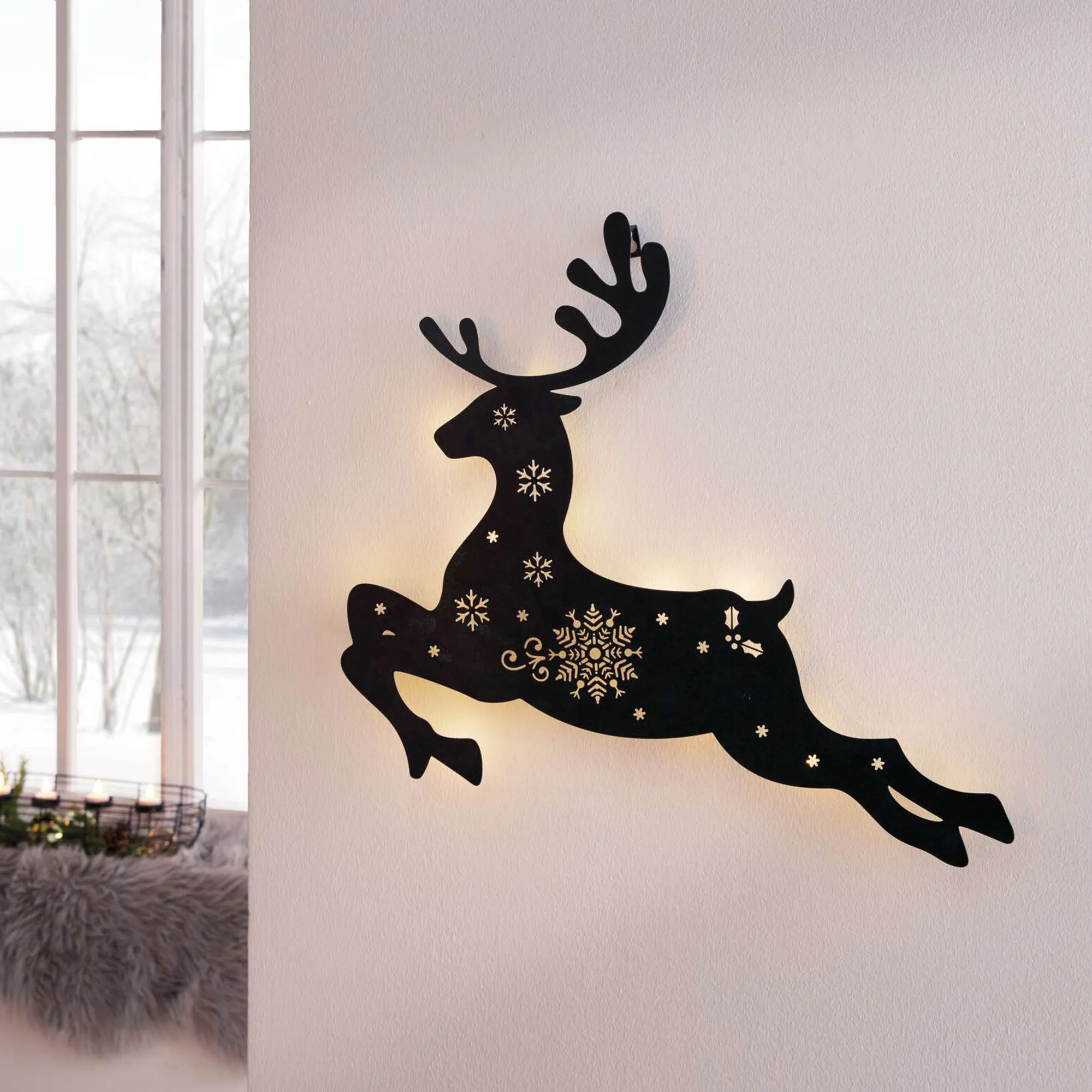 LED-Wanddeko "Rentier"  im Frank Flechtwaren Online Shop kaufen