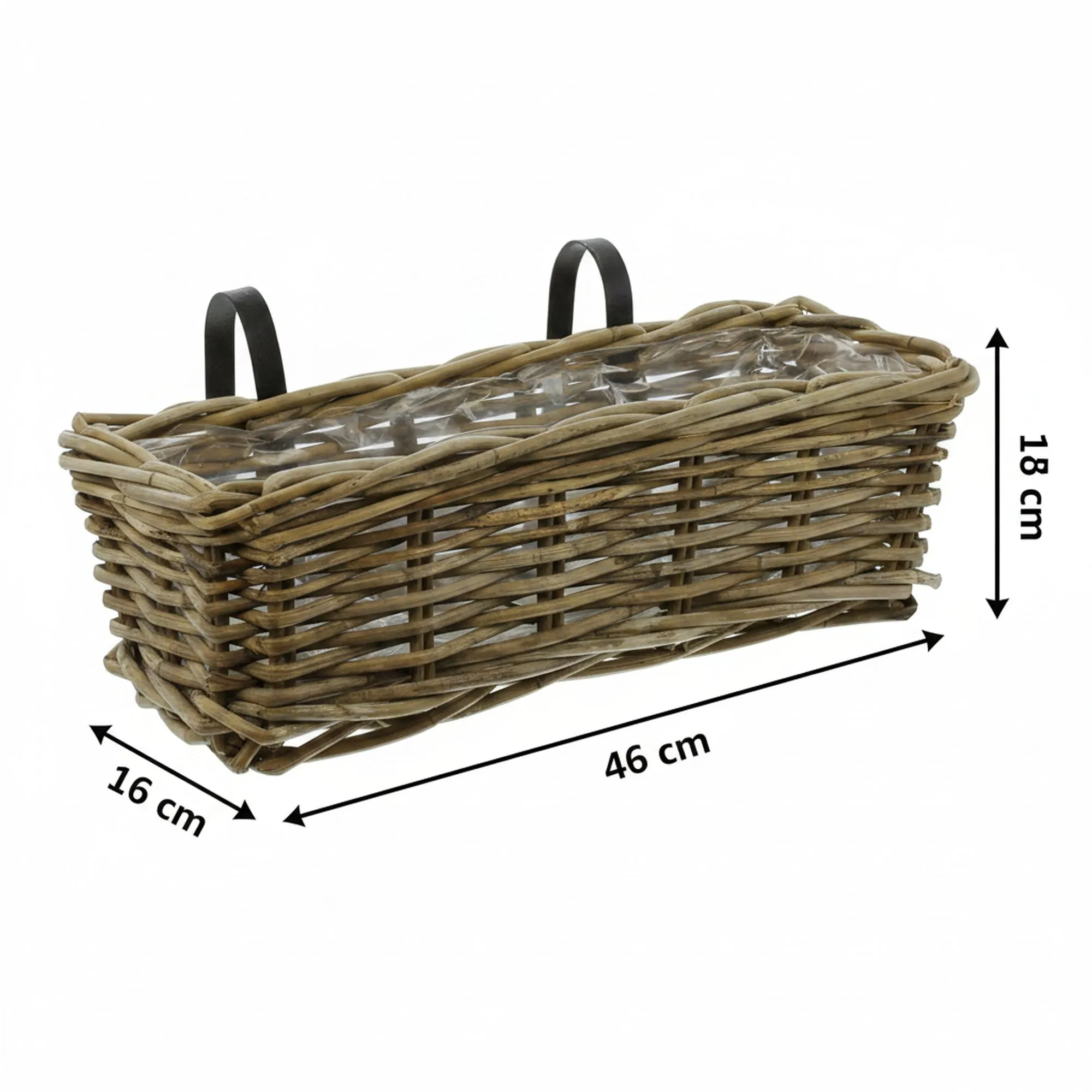 Balkonpflanzer "Rattan", mittel  im Frank Flechtwaren Online Shop für Pflanztöpfe kaufen
