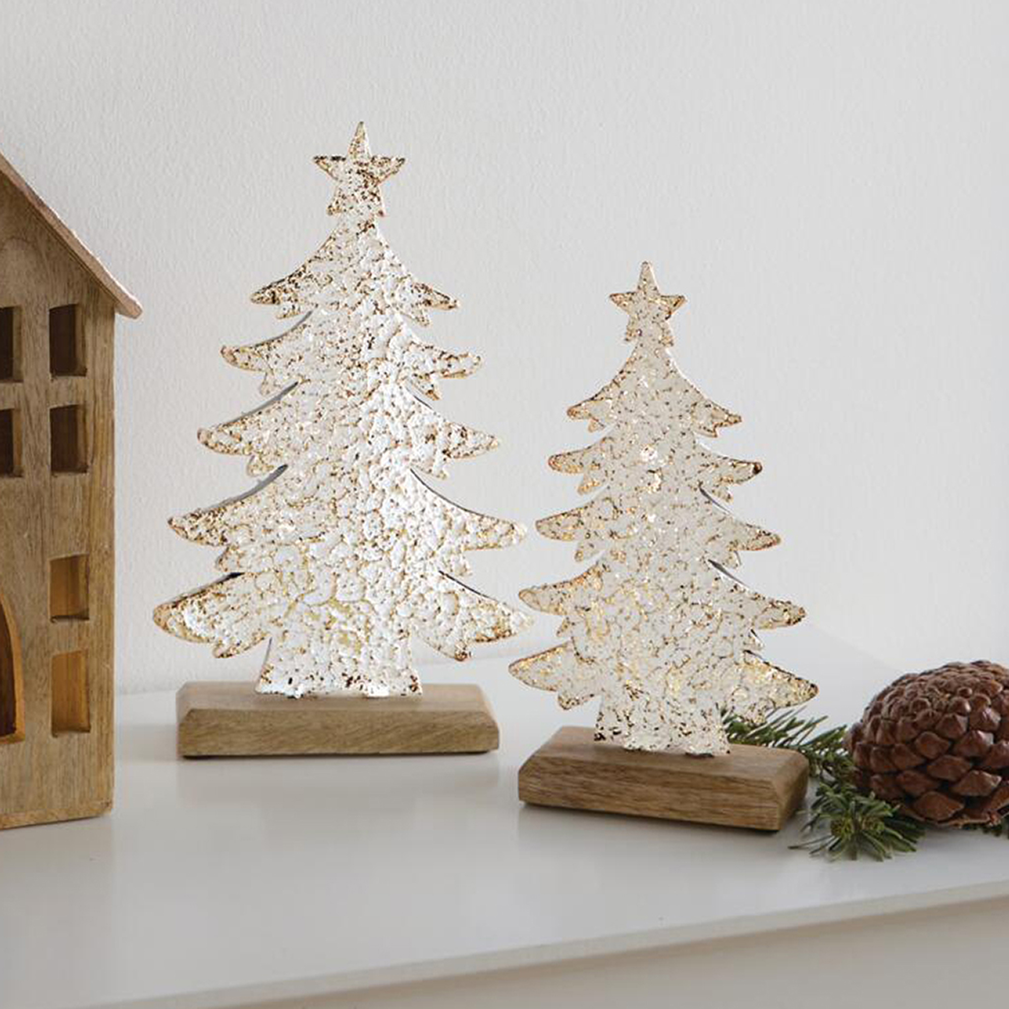 Deko-Tanne "Snowy", 2er Set  im Frank Flechtwaren Online Shop kaufen