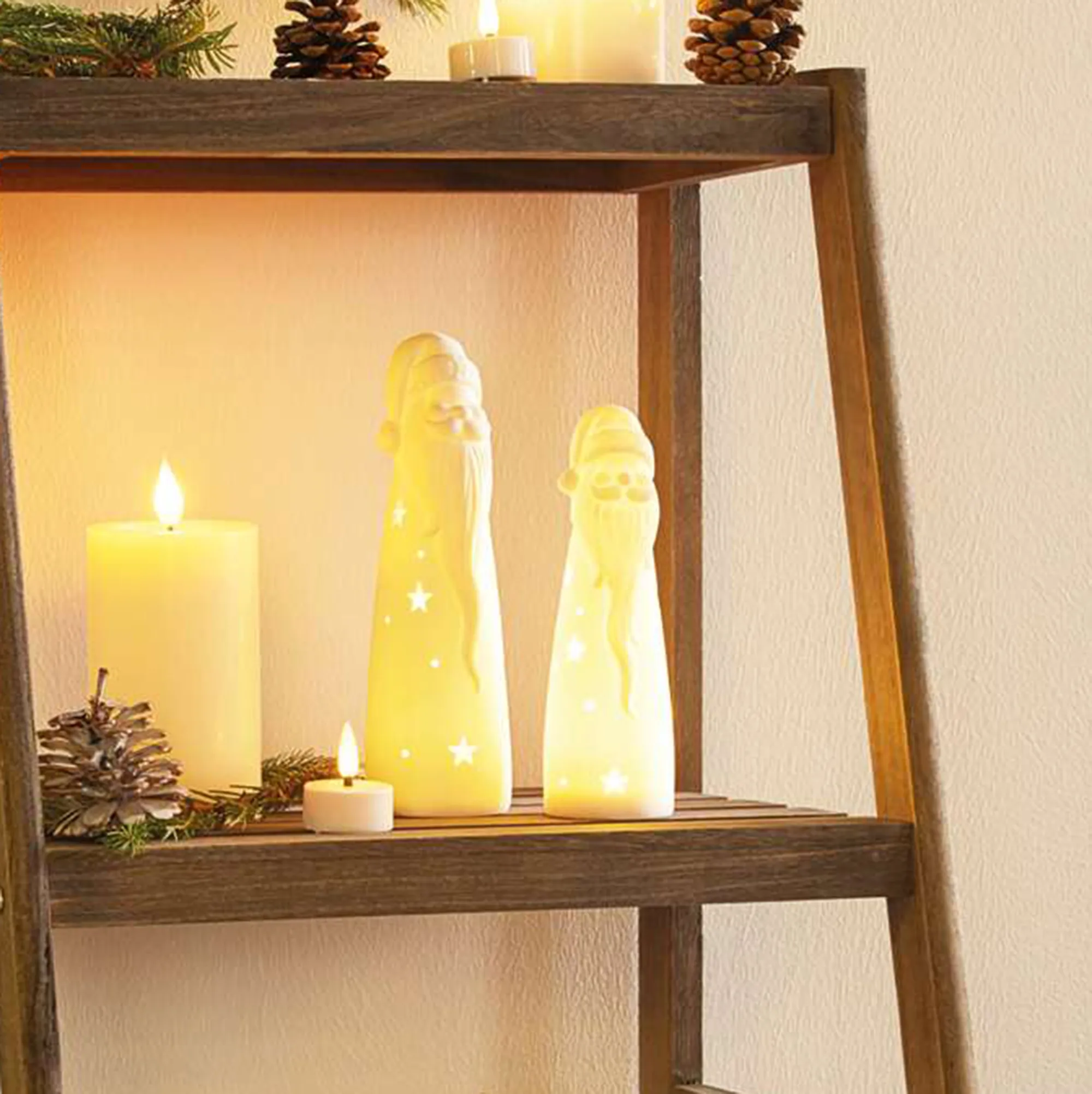 LED-Santa "White", 2er Set  im Frank Flechtwaren Online Shop für Weihnachtsmänner kaufen