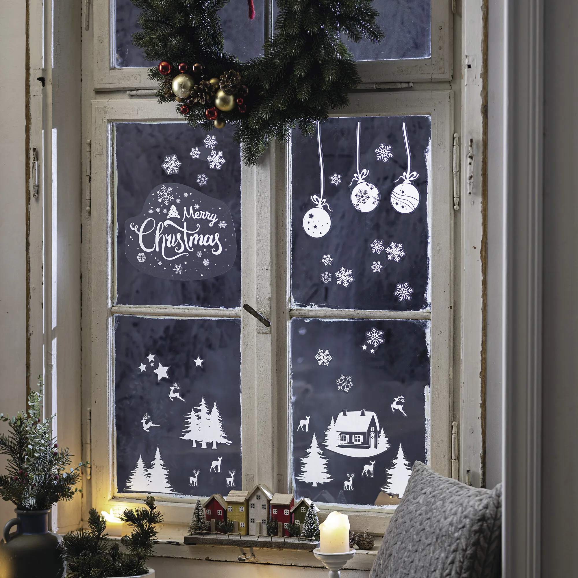 Fenstersticker "Merry Christmas", 33er Set  im Frank Flechtwaren Online Shop kaufen