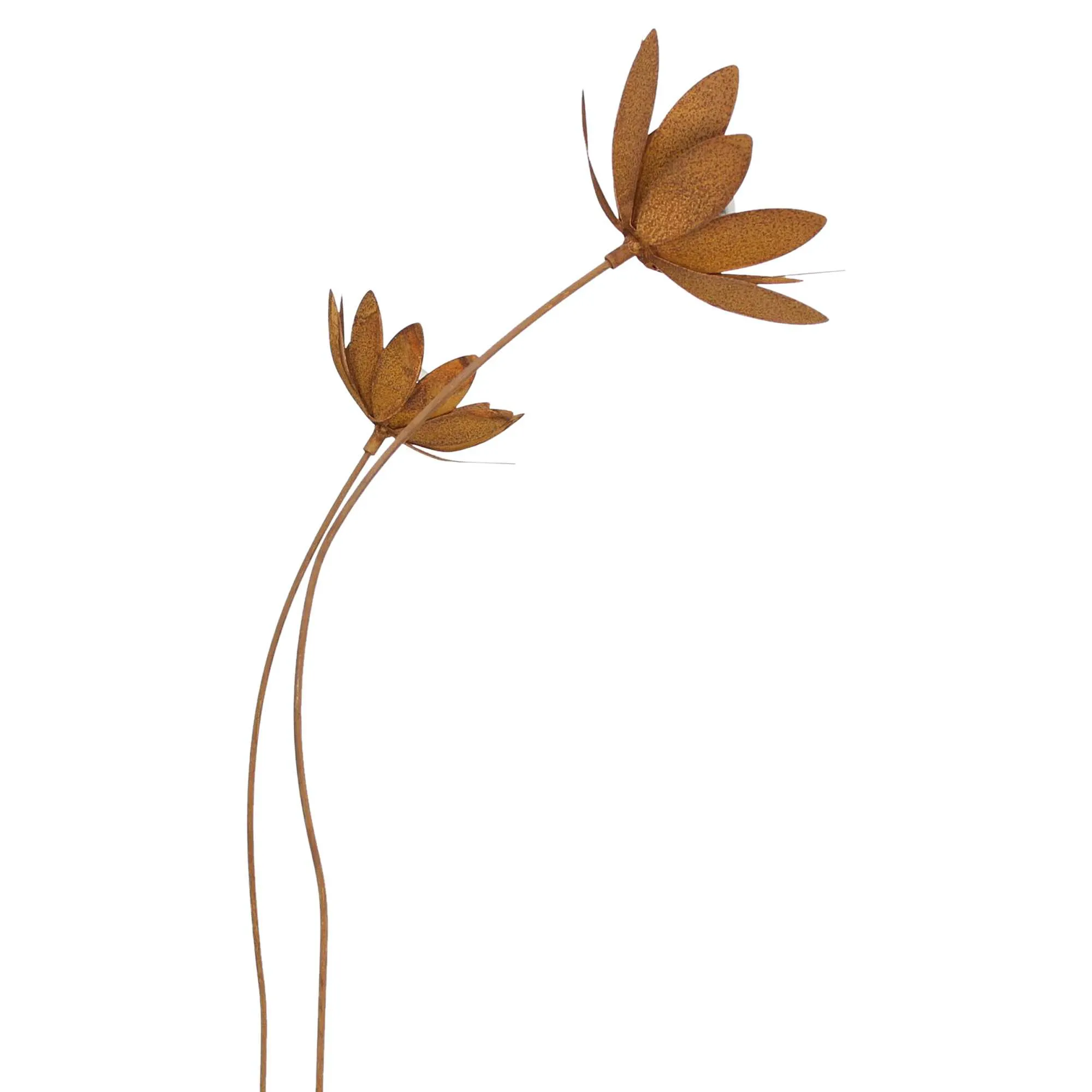 Gartenstecker "Blume", 2er Set  im Frank Flechtwaren Online Shop für Rostdeko für Ihren Garten kaufen