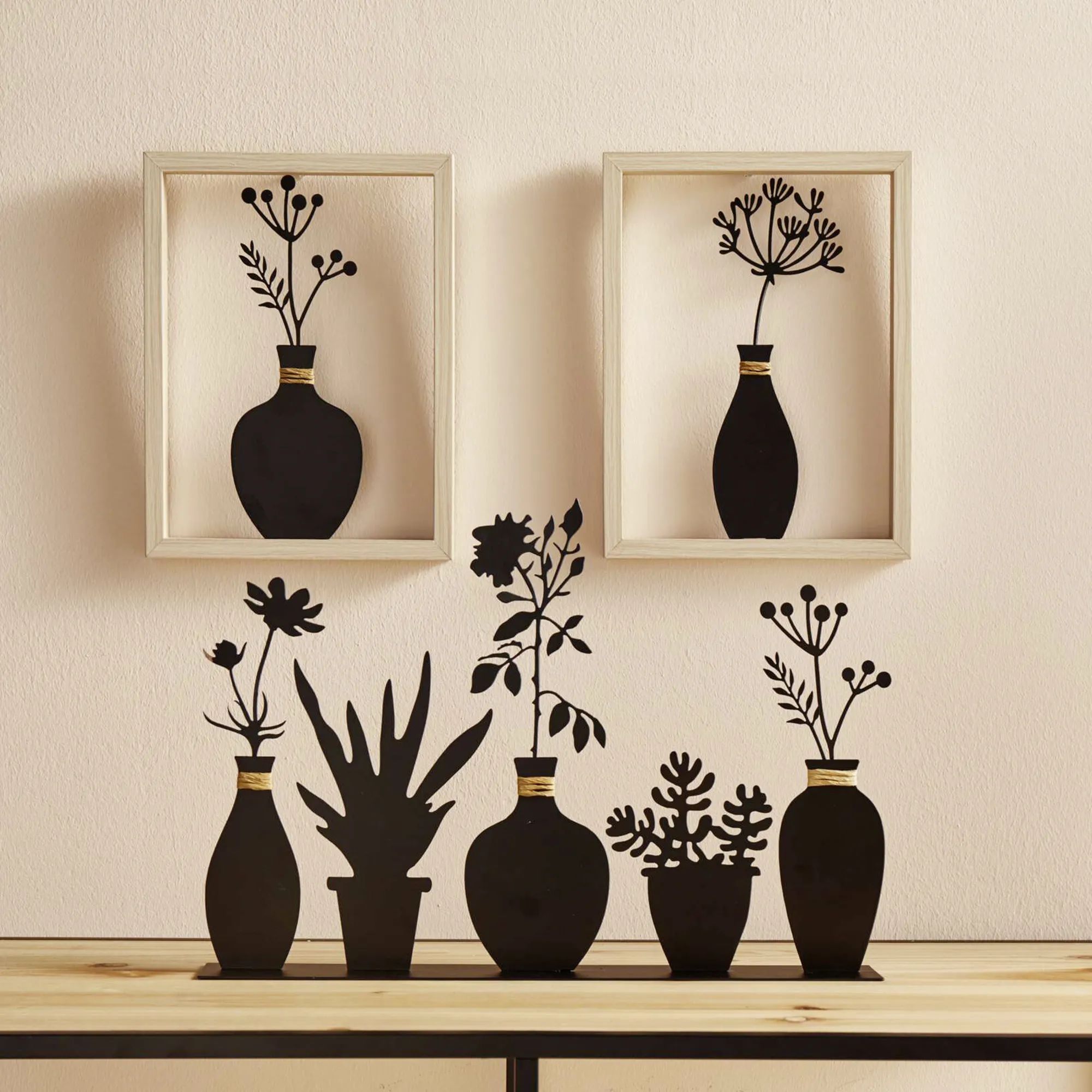 Wanddeko "Vase", 2er Set  im Frank Flechtwaren Online Shop kaufen