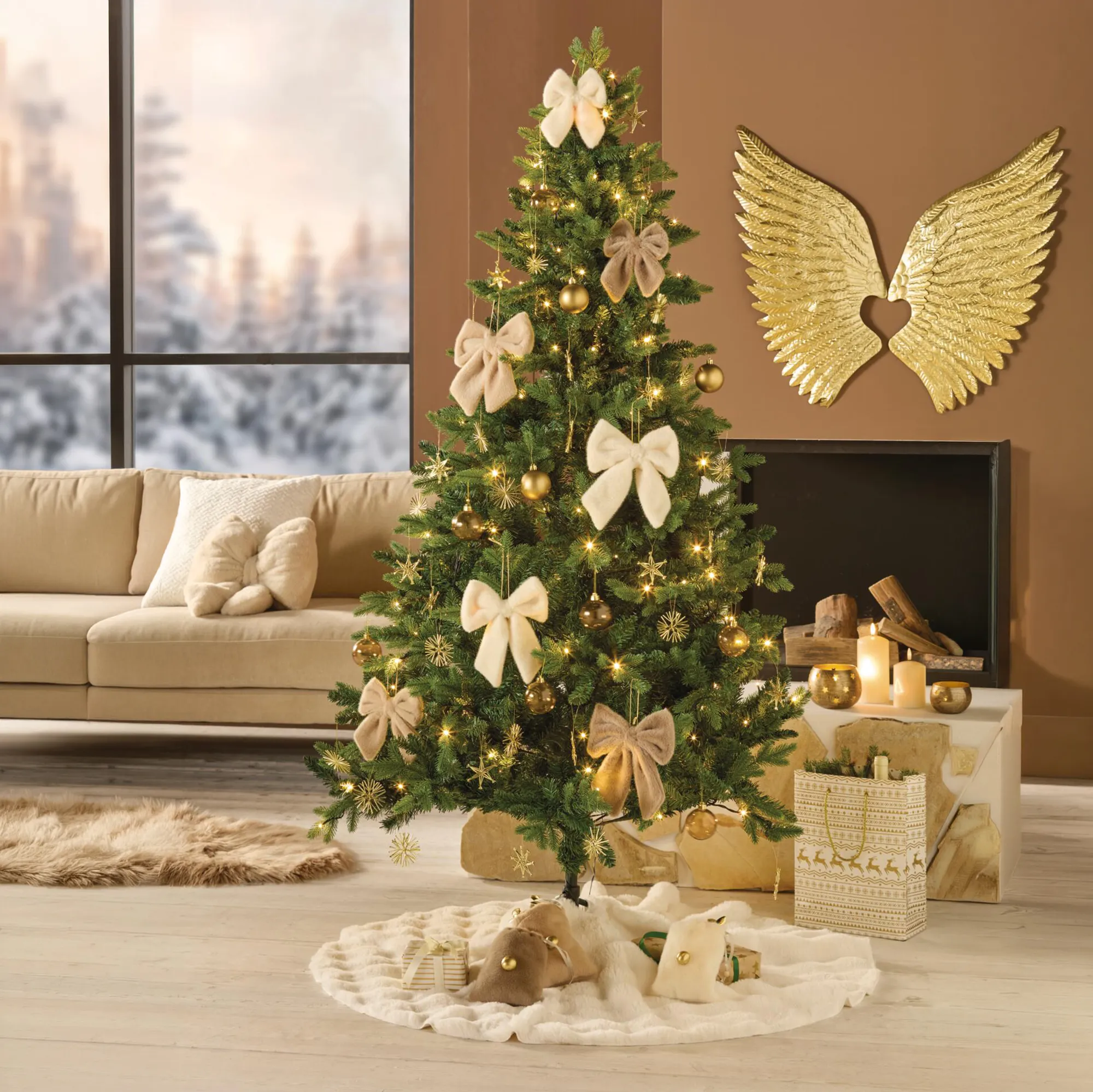 Christbaumdecke "White Bubbles"  im Frank Flechtwaren Online Shop für Christbaumdecken kaufen