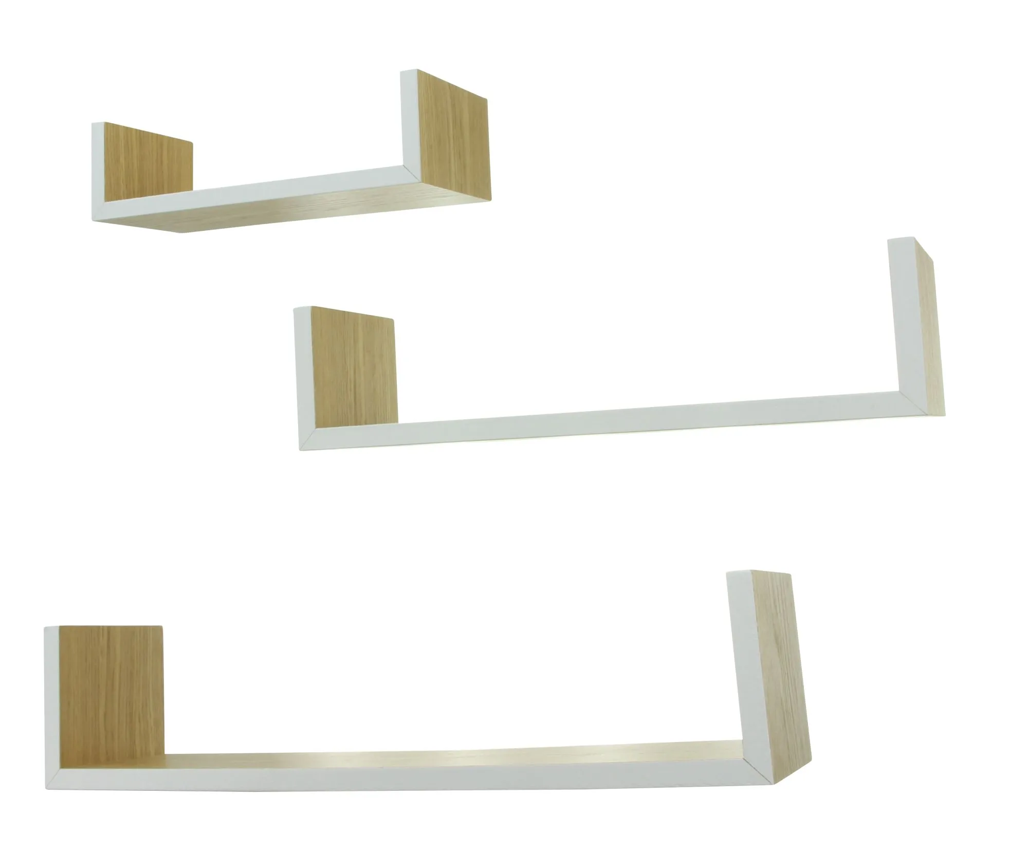Wandregal "Weiße Borte", 3er Set  im Frank Flechtwaren Online Shop für Regale kaufen