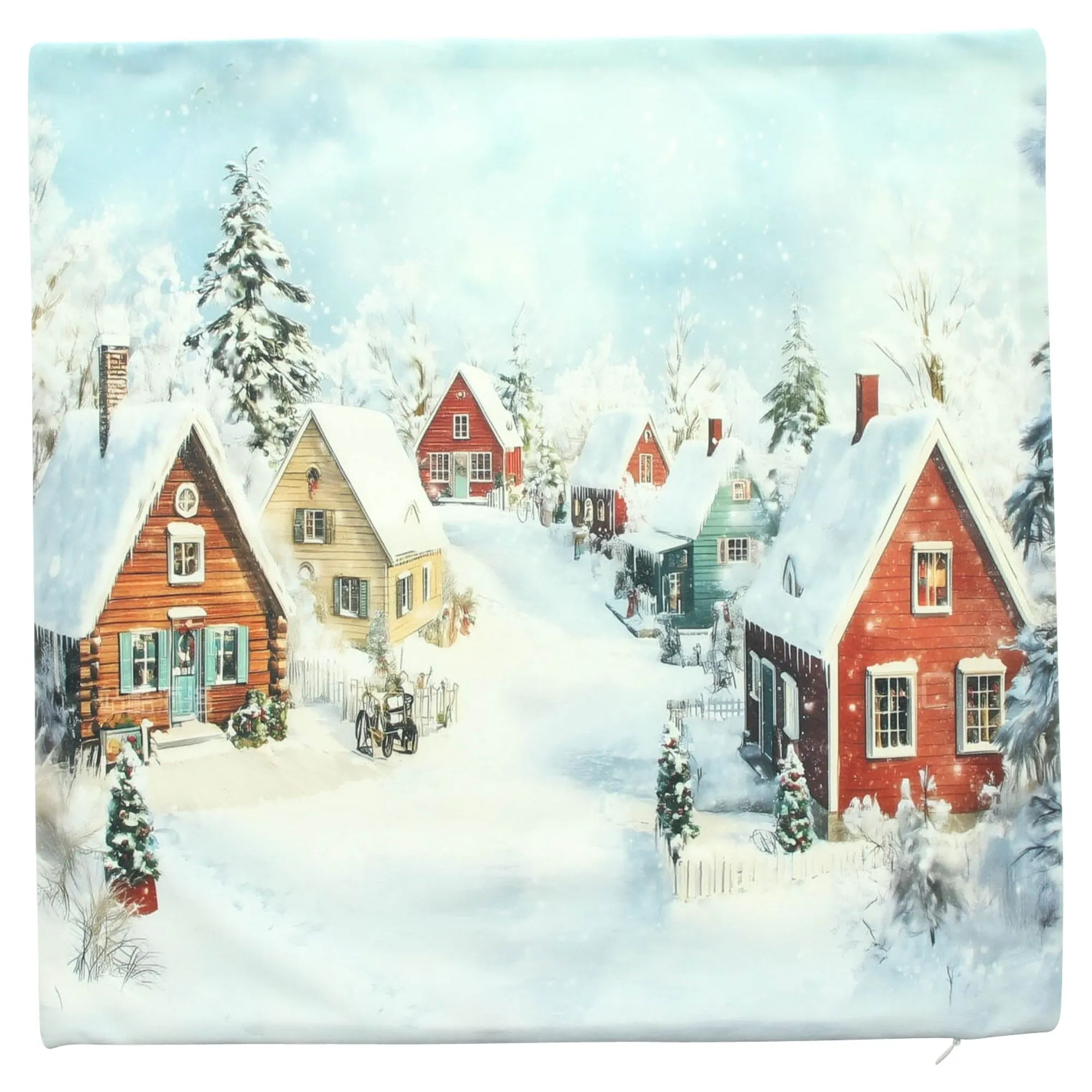 Kissenhülle "Winterdorf"  im Frank Flechtwaren Online Shop für Weihnachtliche Kissen &amp; Kissenhüllen kaufen