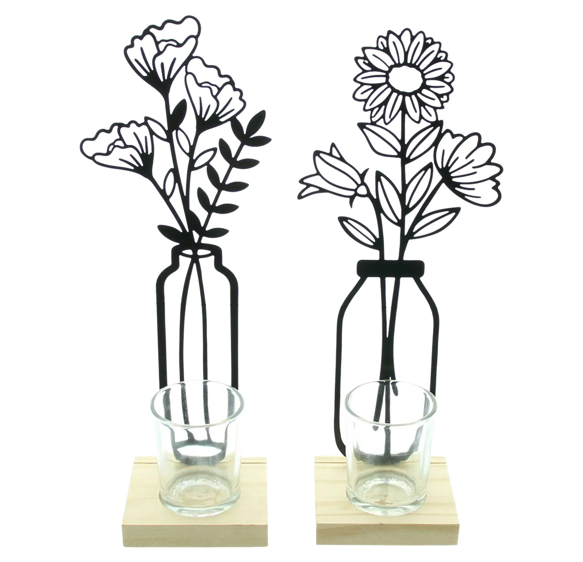 Teelichthalter "Metallblumen", 2er Set  im Frank Flechtwaren Online Shop für Teelichthalter kaufen
