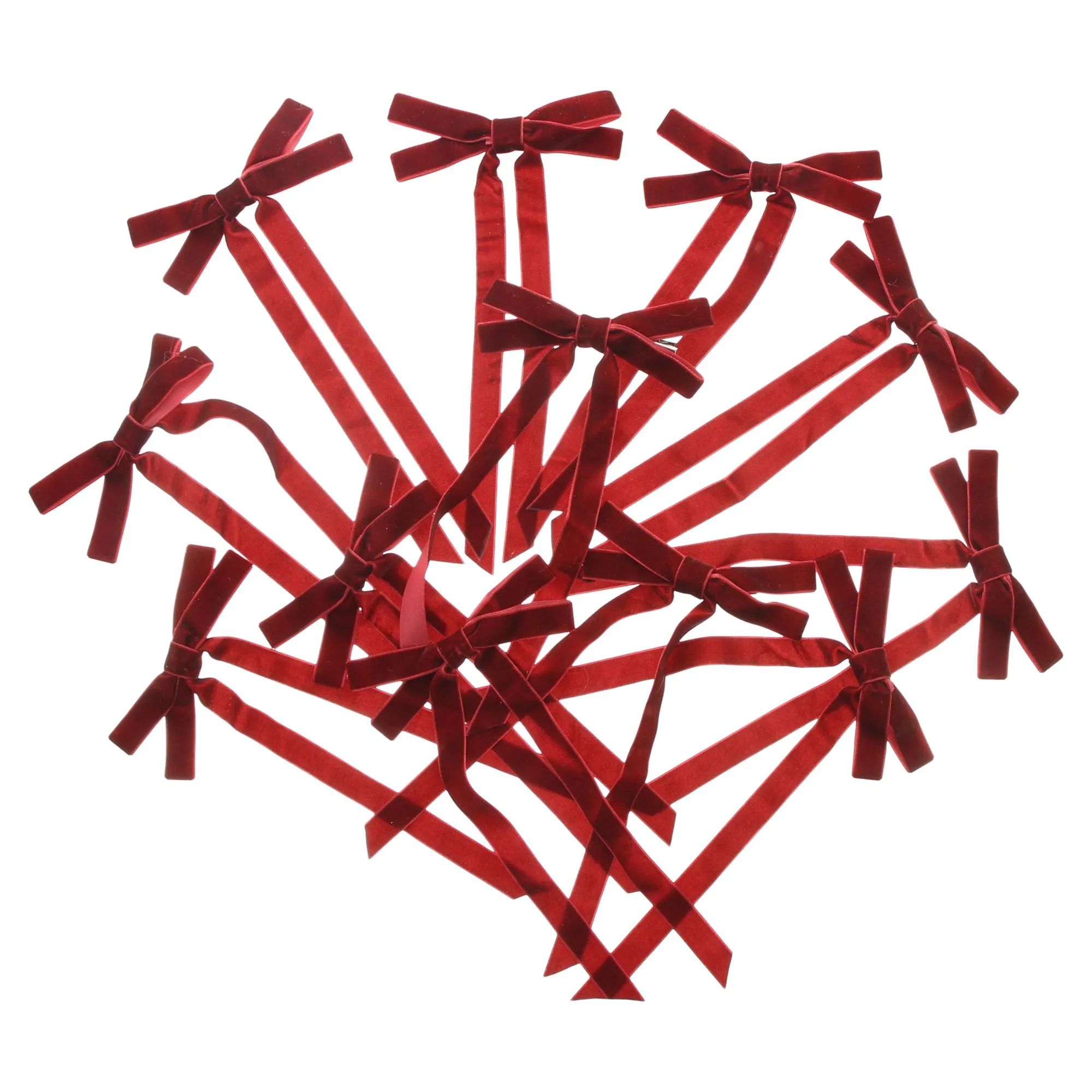 Schleifen-Clip "Deep Red", 12er Set  im Frank Flechtwaren Online Shop für Christbaumhänger kaufen