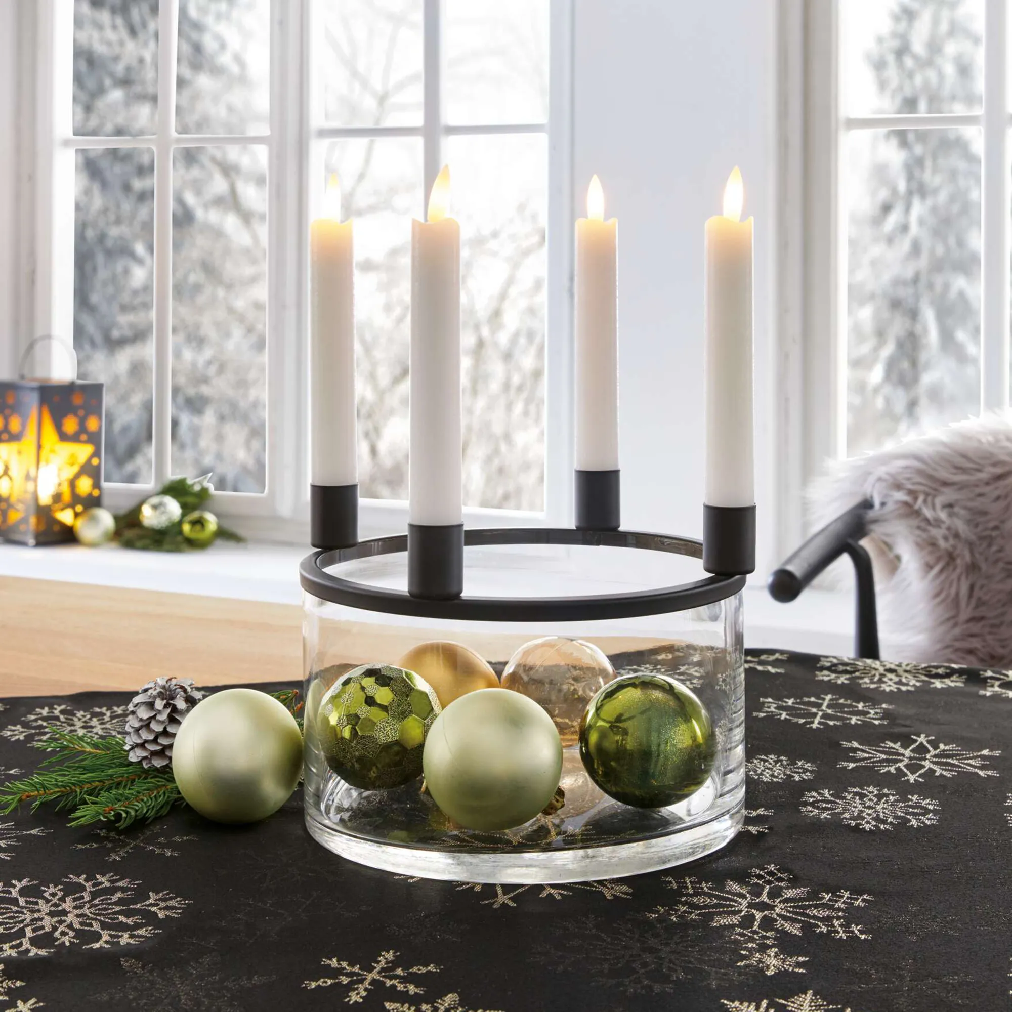 Schale "Clear" mit Stabkerzenhalter  im Frank Flechtwaren Online Shop kaufen
