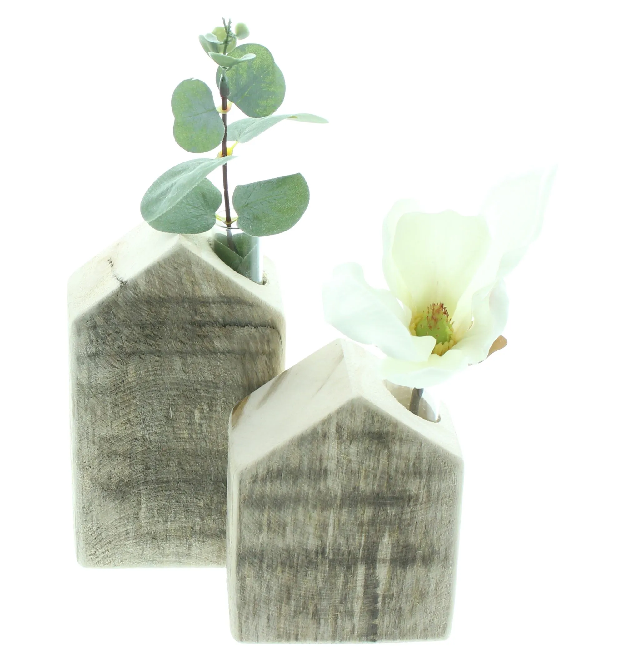 Vase "Häuschen", 2er Set  im Frank Flechtwaren Online Shop für Natur &amp; Grün kaufen