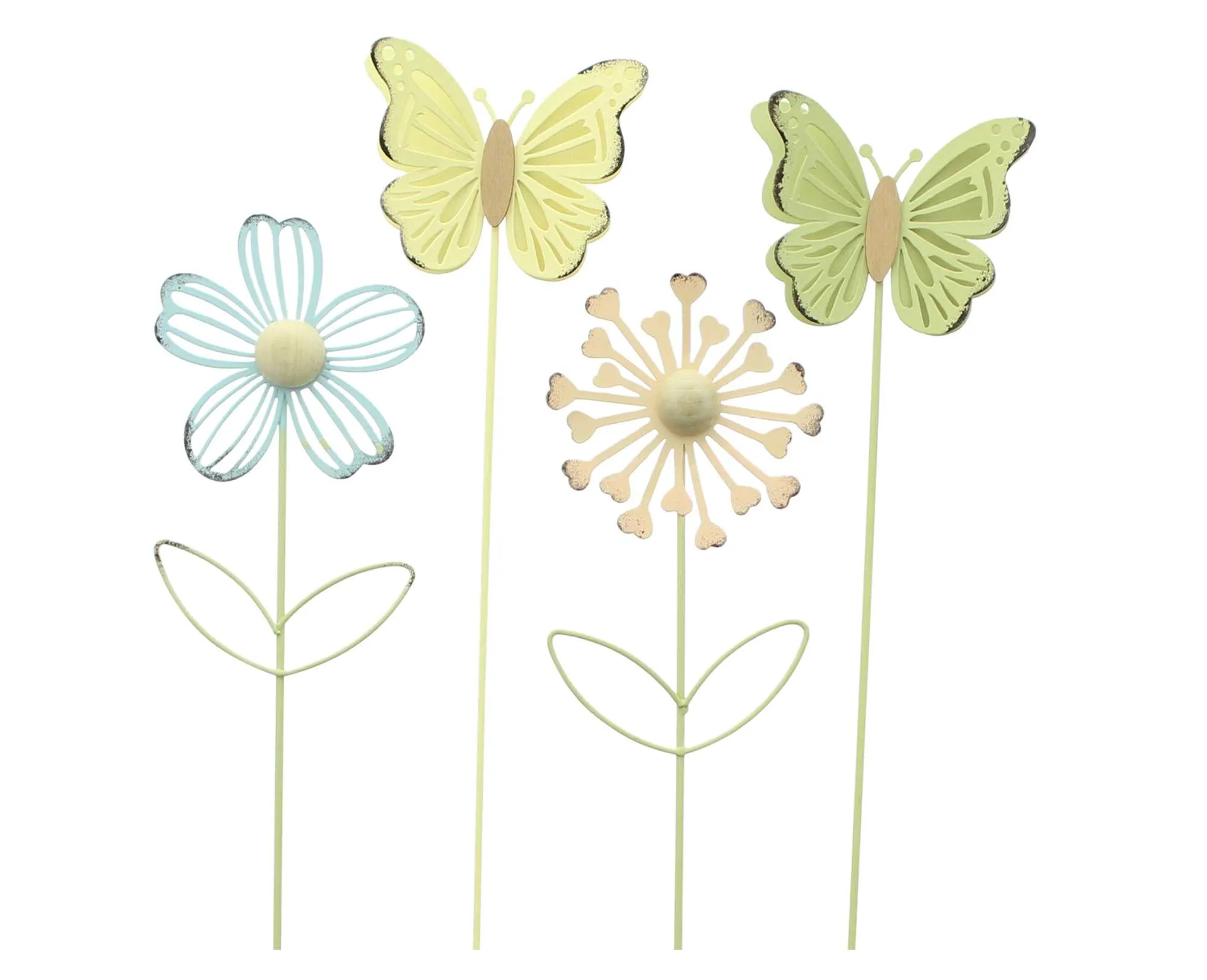 Stecker "Blume &amp; Schmetterling", 4er Set  im Frank Flechtwaren Online Shop für Streuer &amp; Stecker kaufen