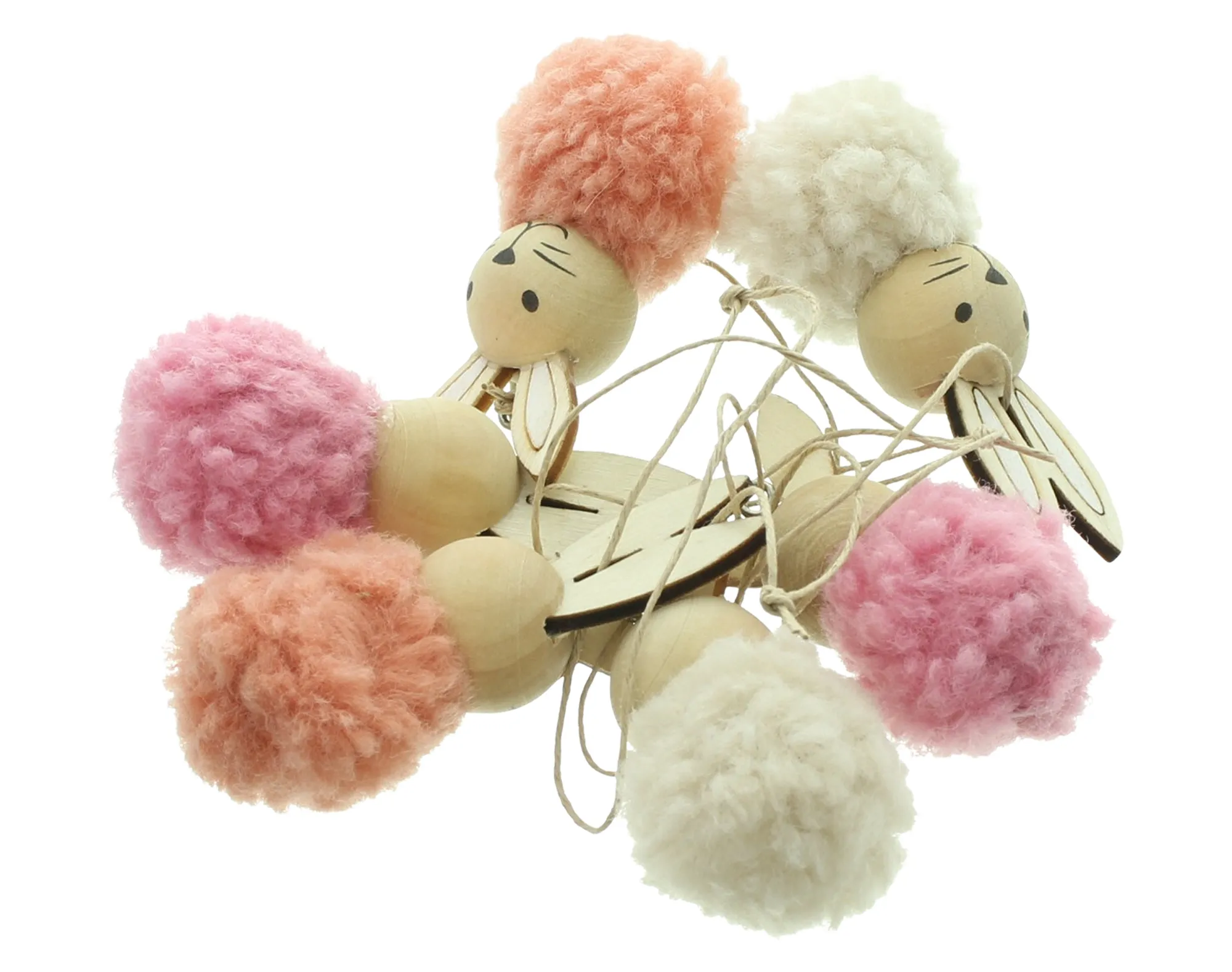 Osterhänger "Plüschhäschen", 6er Set  im Frank Flechtwaren Online Shop für Österliche Dekohänger kaufen