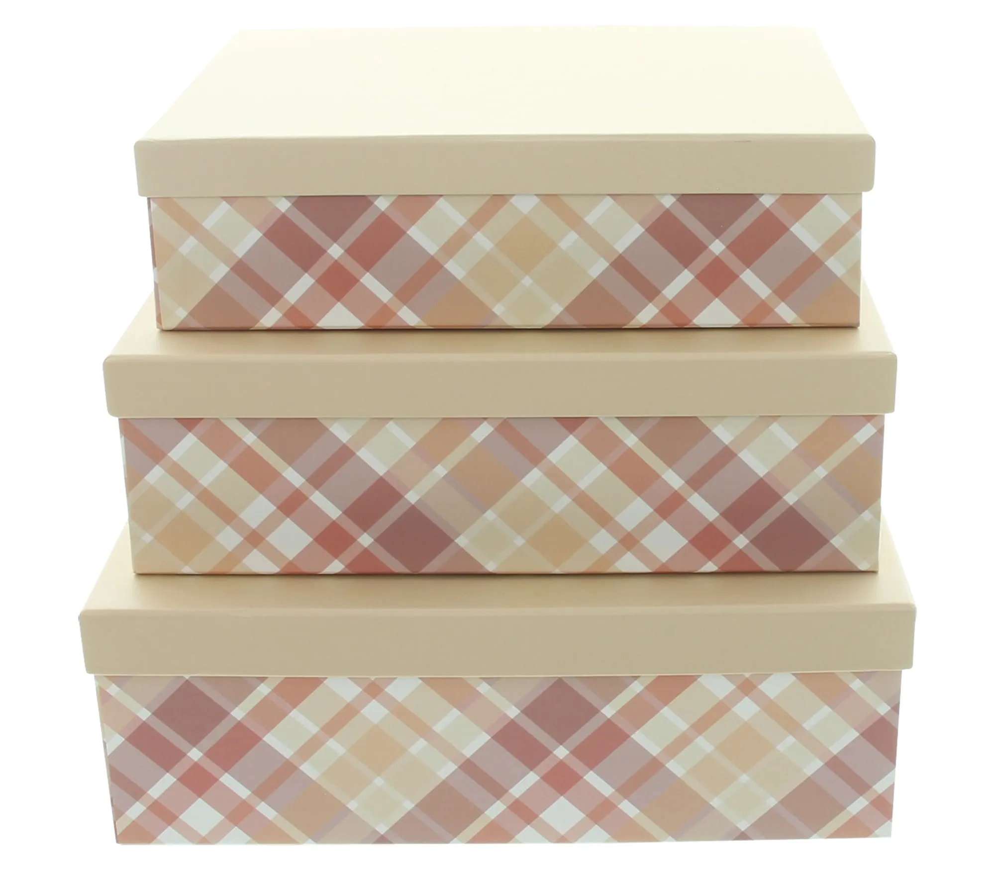 Geschenkbox "Kariert", 3er Set  im Frank Flechtwaren Online Shop für Geschenkboxen kaufen