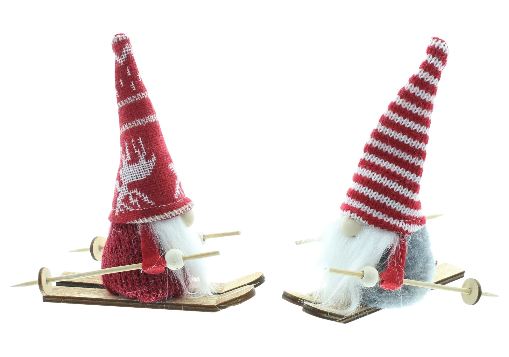 Wichtel "Ski-Tour", 2er Set  im Frank Flechtwaren Online Shop für Weihnachtliche Dekofiguren kaufen
