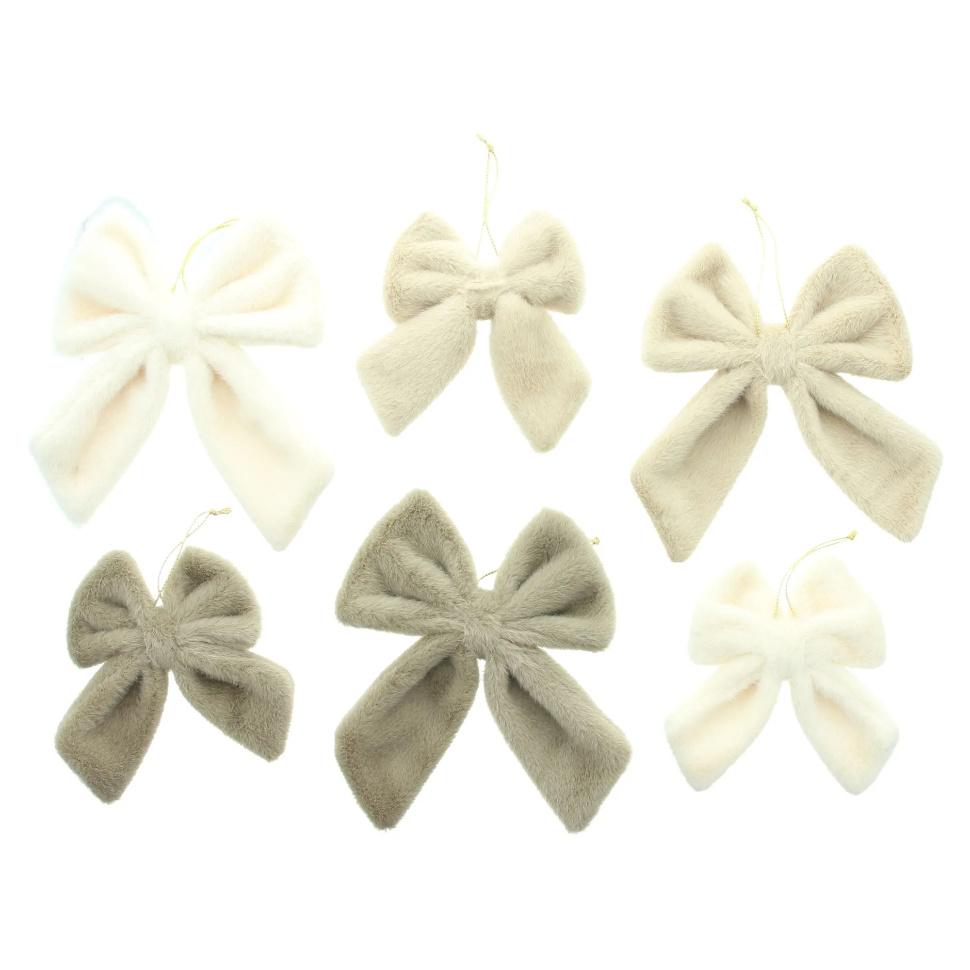 Deko-Schleife "Plüsch", 6er Set  im Frank Flechtwaren Online Shop für Christbaumhänger kaufen