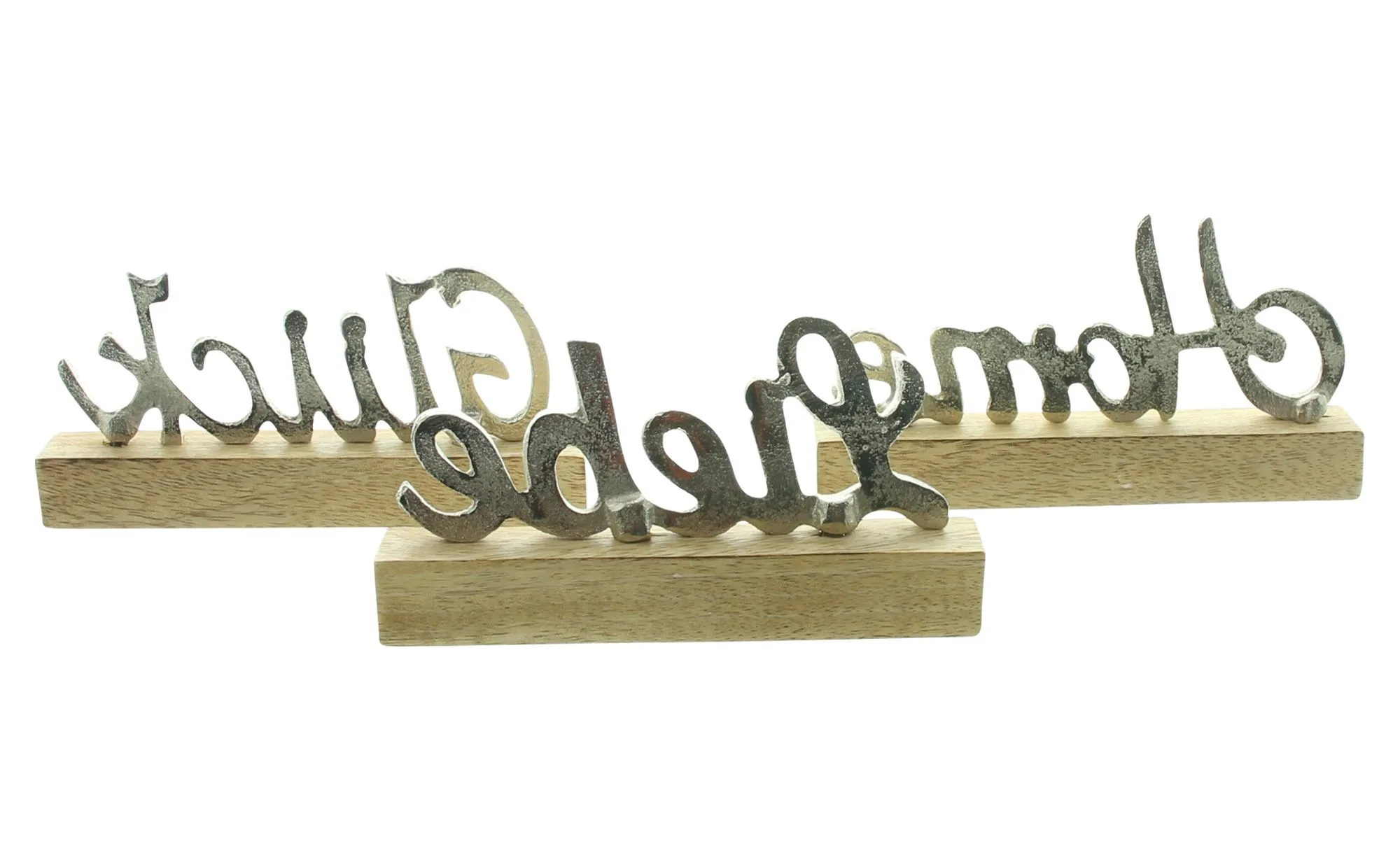 Schriftzug "Liebe, Home &amp; Glück", 3er Set  im Frank Flechtwaren Online Shop für Geschenke-Tipps kaufen