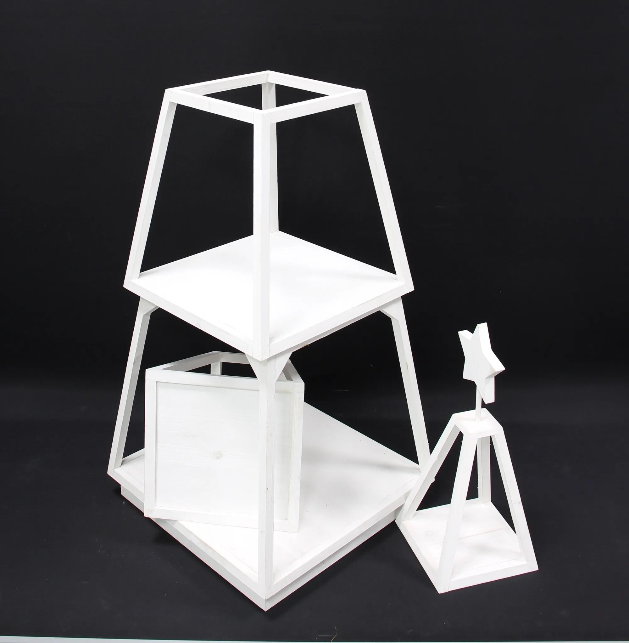 Dekotanne "Shabby-White", 5tlg.  im Frank Flechtwaren Online Shop für Tannenbäume kaufen