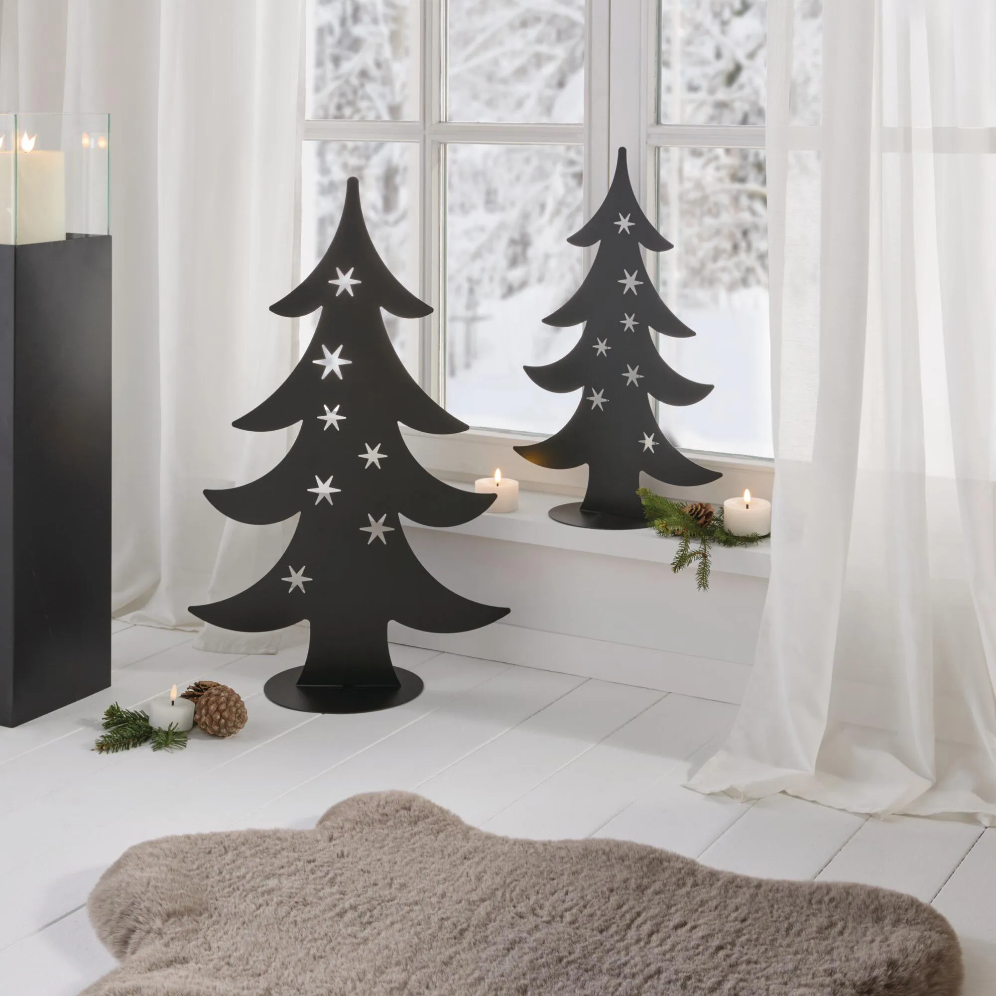 Deko-Tanne "Sterne", 2er Set  im Frank Flechtwaren Online Shop kaufen