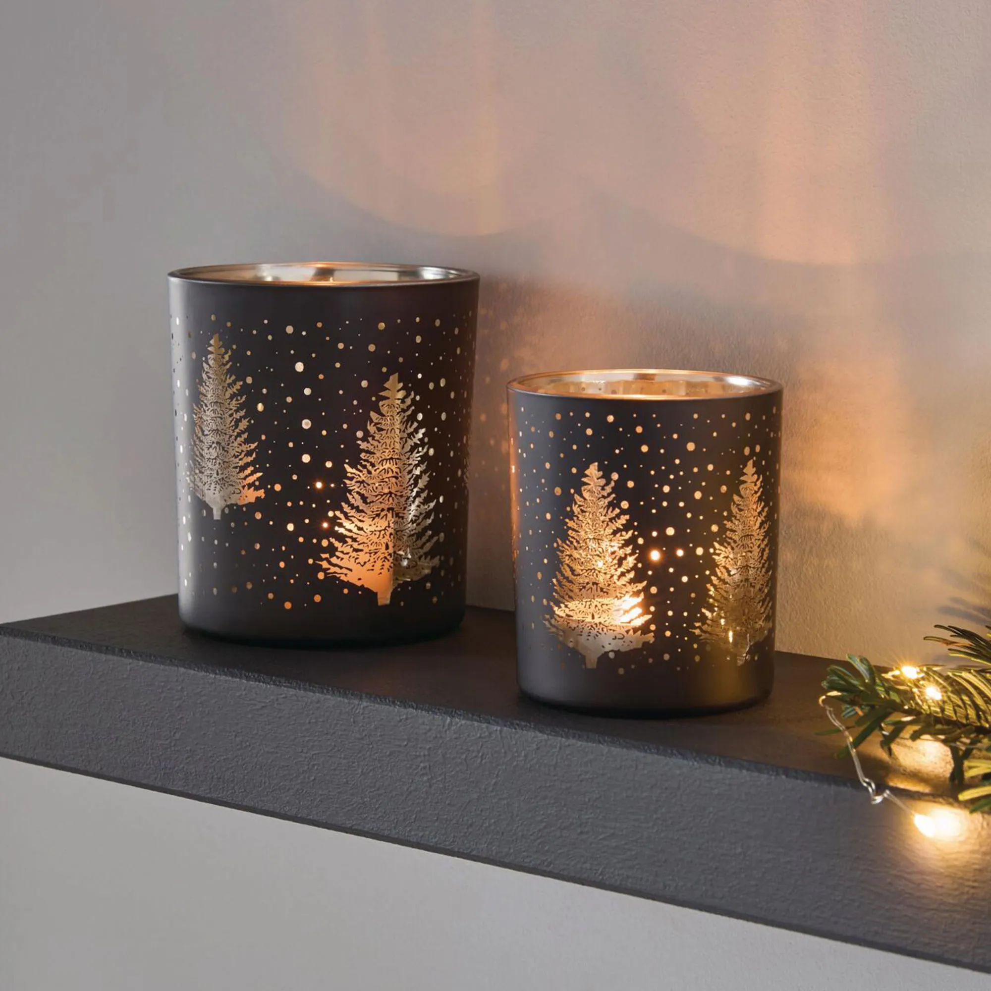 Windlicht "Tannenwald", 2er Set  im Frank Flechtwaren Online Shop kaufen