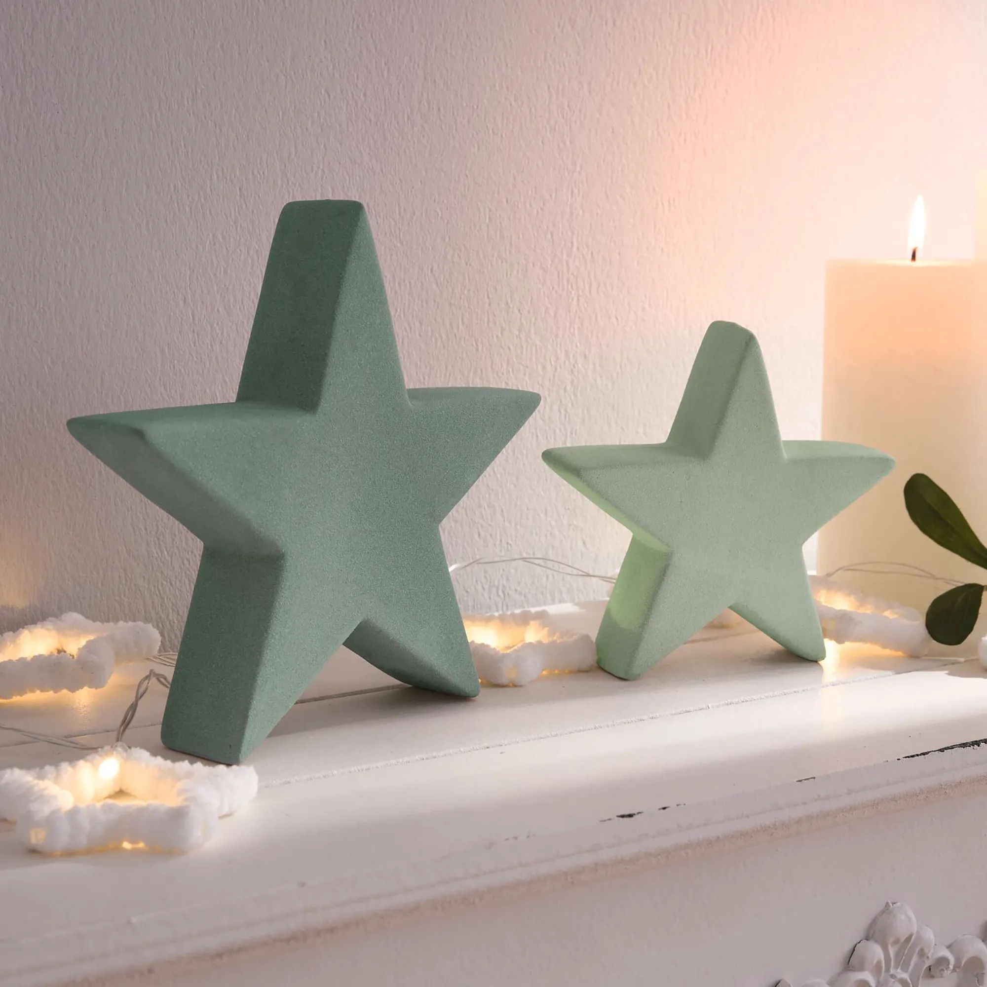 Stern "Grün", 2er Set  im Frank Flechtwaren Online Shop kaufen