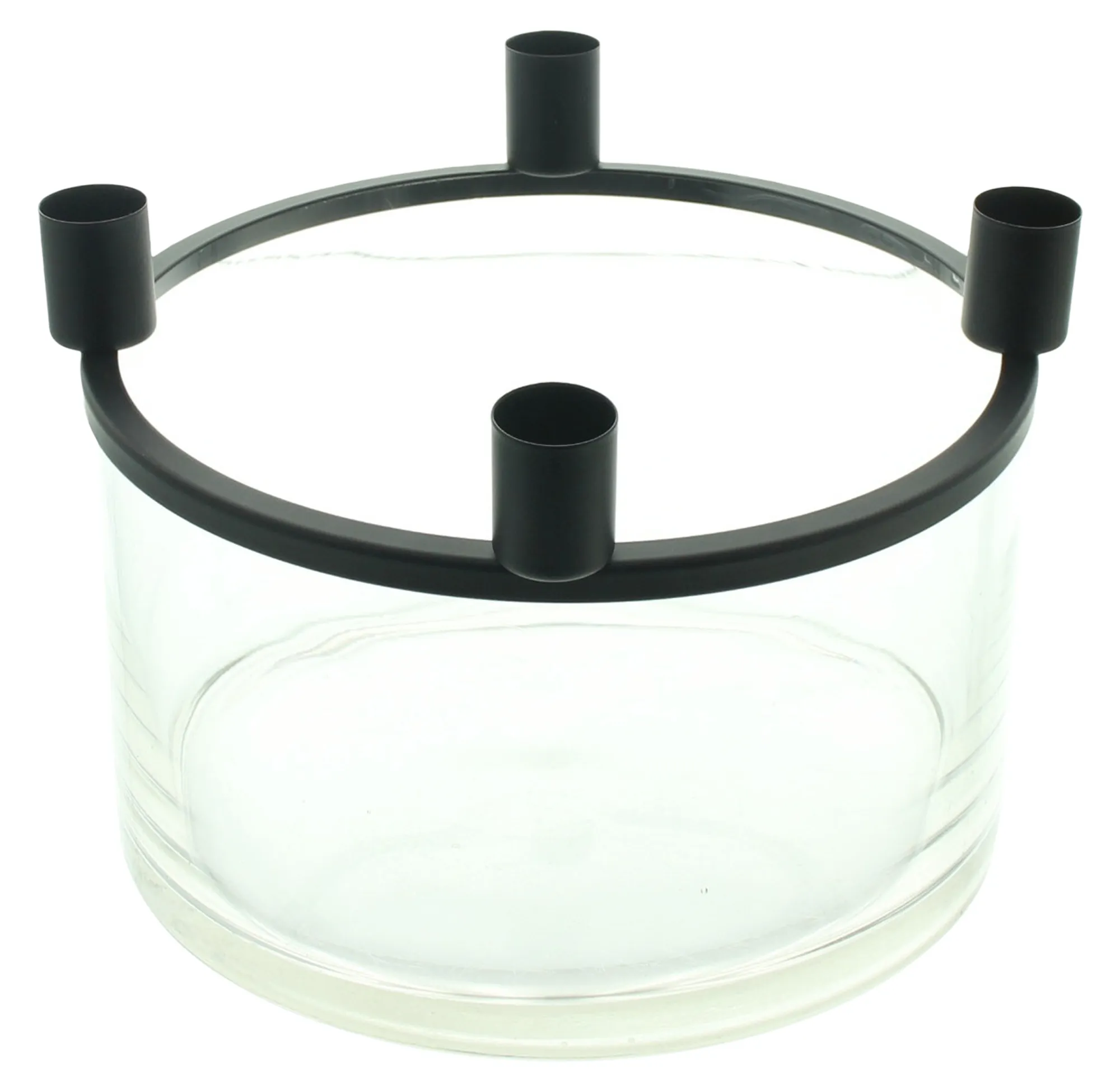 Schale "Clear" mit Stabkerzenhalter  im Frank Flechtwaren Online Shop für Herbstliche Dekoschalen kaufen