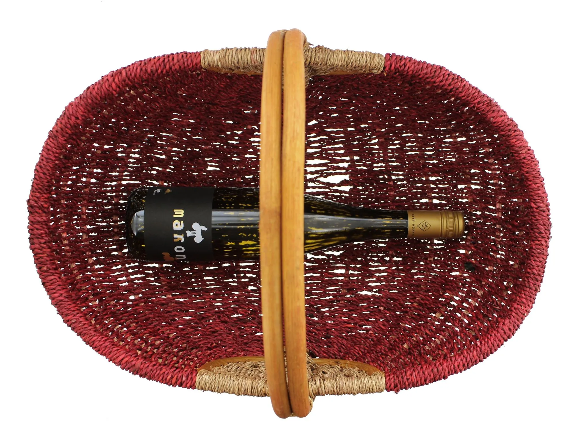 Einkaufskorb "Rot/Natur"  im Frank Flechtwaren Online Shop für Einkaufskörbe kaufen