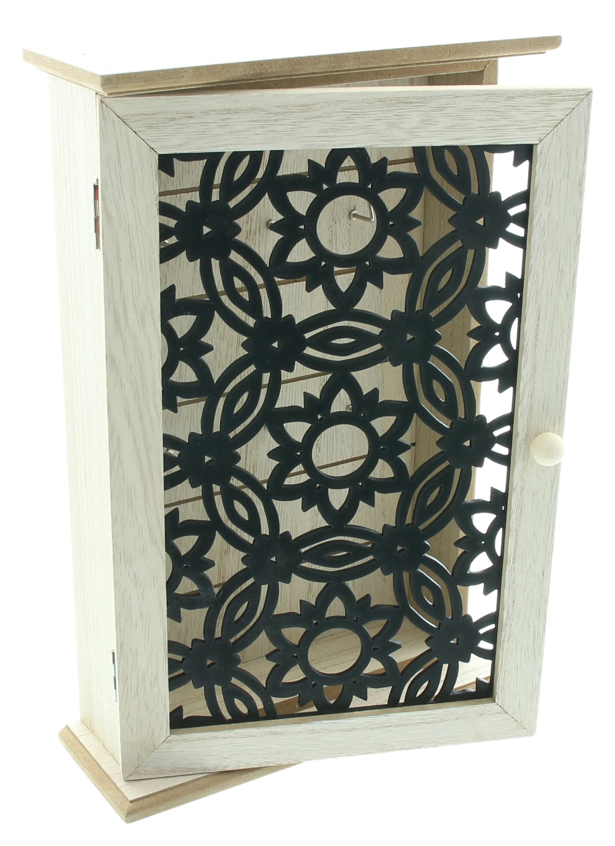 Schlüsselbox "Black Flowers"  im Frank Flechtwaren Online Shop für Modern Living kaufen