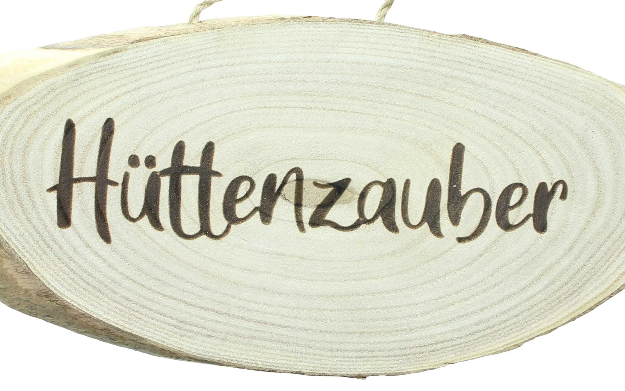 Schild "Hüttenzauber"  im Frank Flechtwaren Online Shop für Herbstliche Wanddeko kaufen