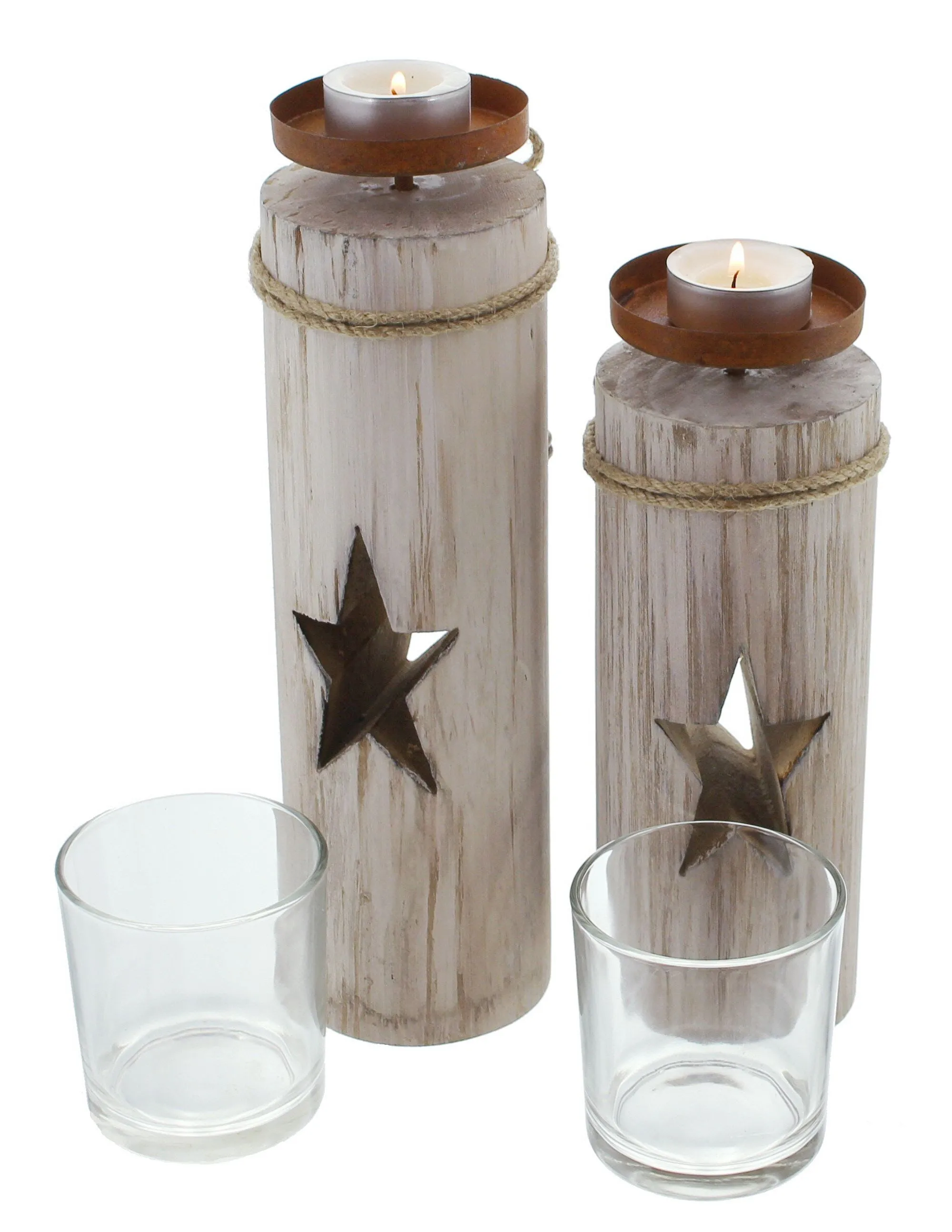 Windlicht "Sternchen", 2er Set  im Frank Flechtwaren Online Shop für Nordischer Winter kaufen