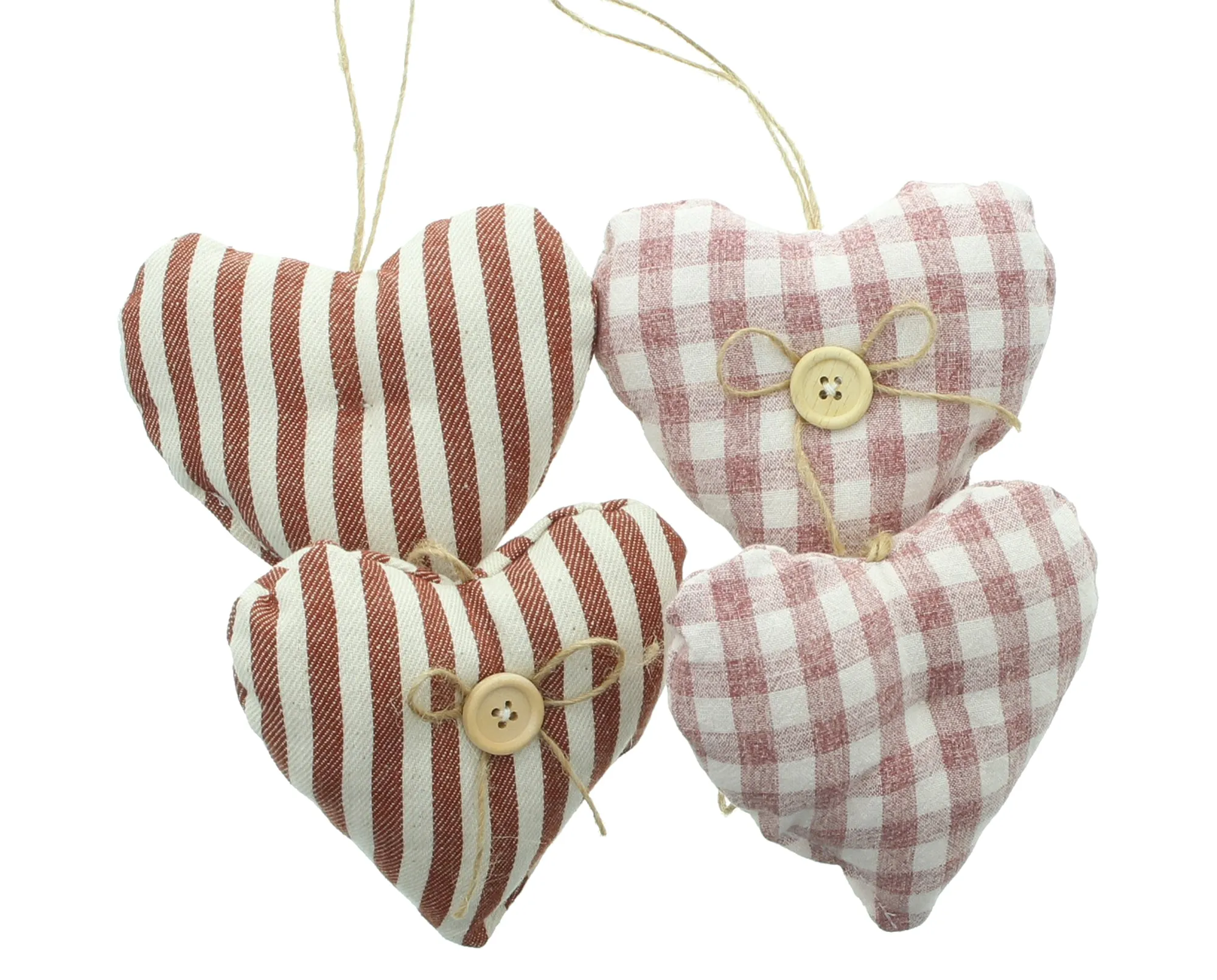 Hänger "Knopfherzchen", 4er Set  im Frank Flechtwaren Online Shop für Landhaus-Flair kaufen
