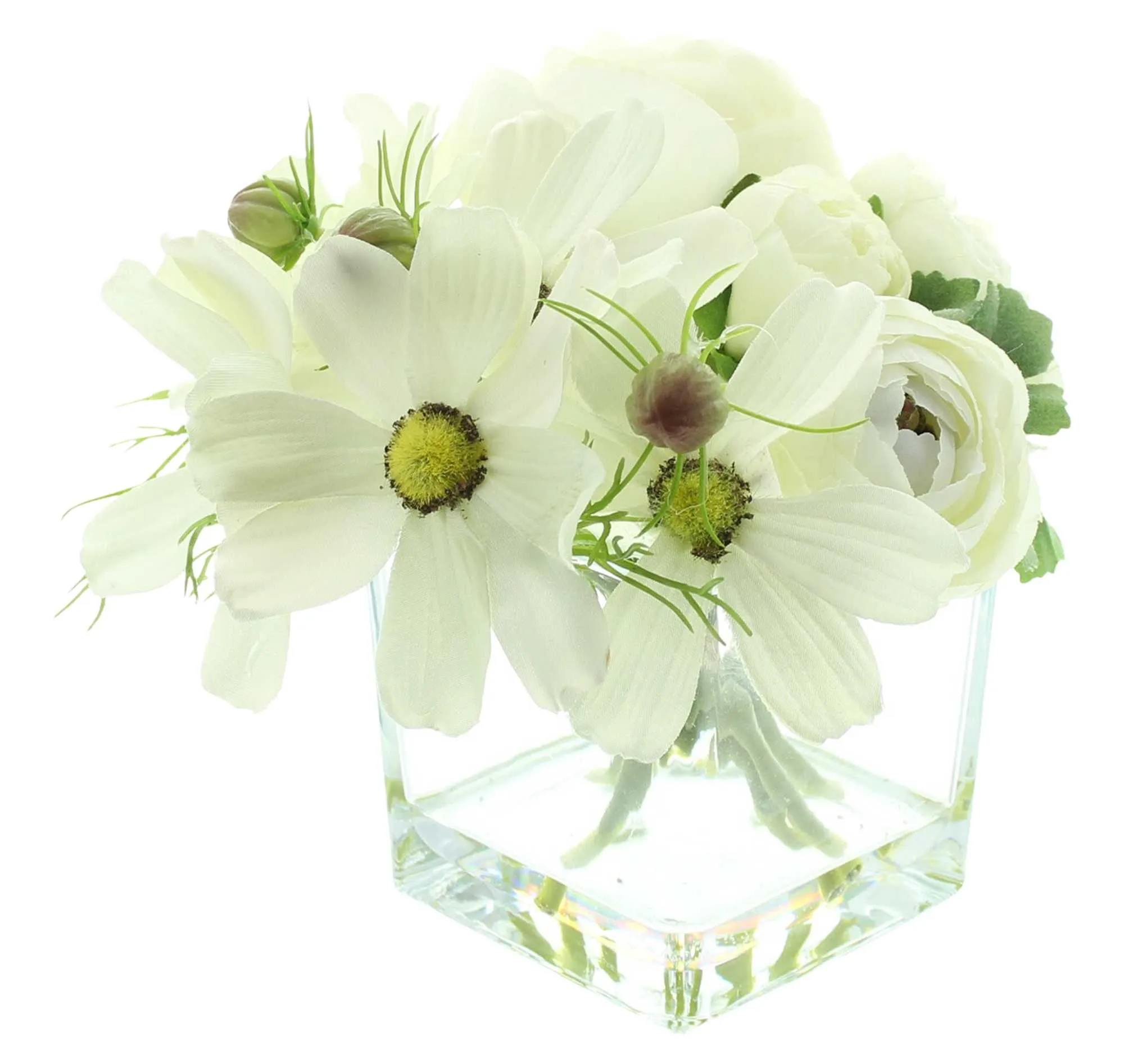 Dekovase "Weiße Blüten"  im Frank Flechtwaren Online Shop für Festlich eingedeckt kaufen