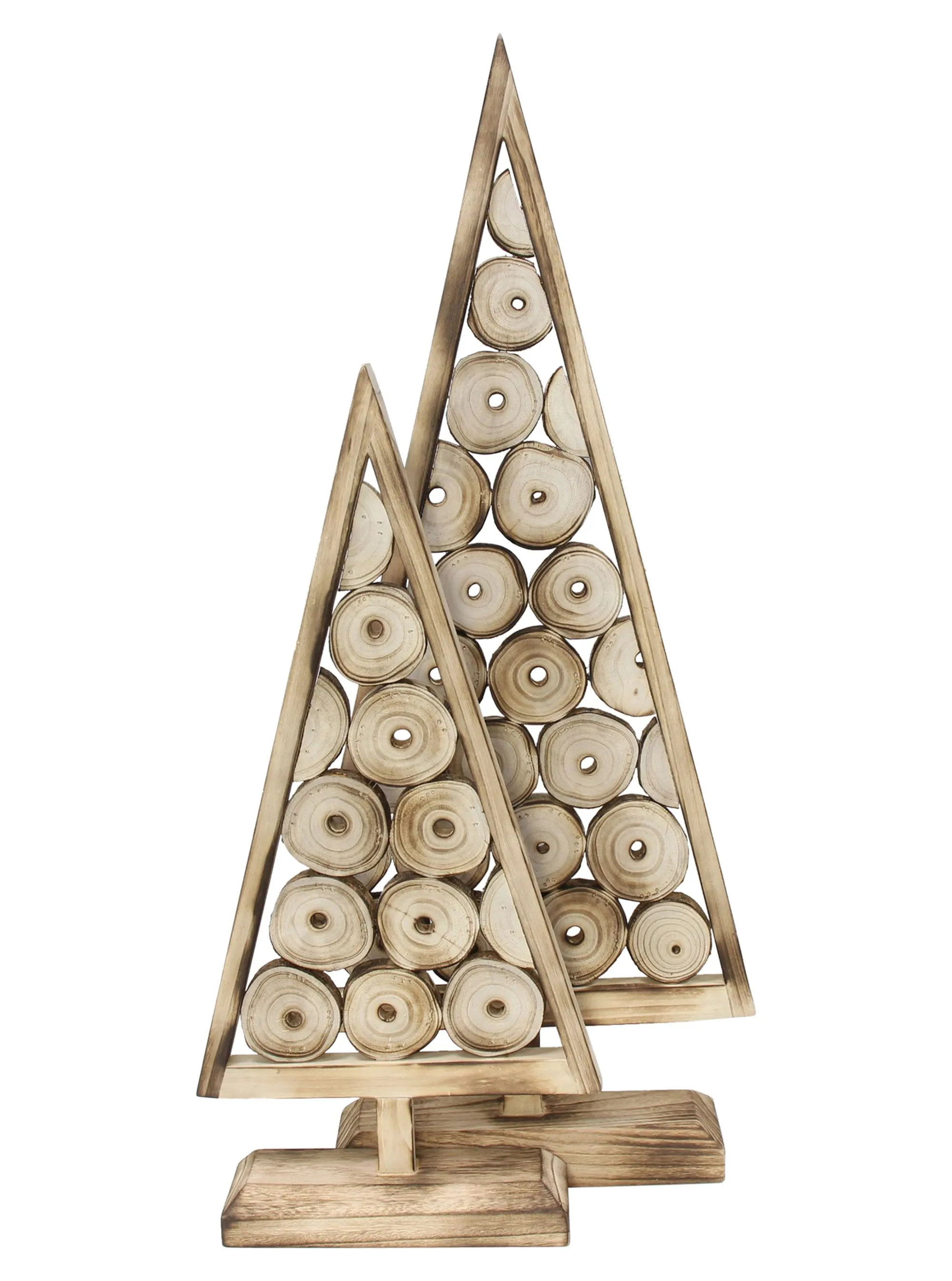 Holzdeko "Tannenbaum", 2er Set  im Frank Flechtwaren Online Shop für Tannenbäume kaufen