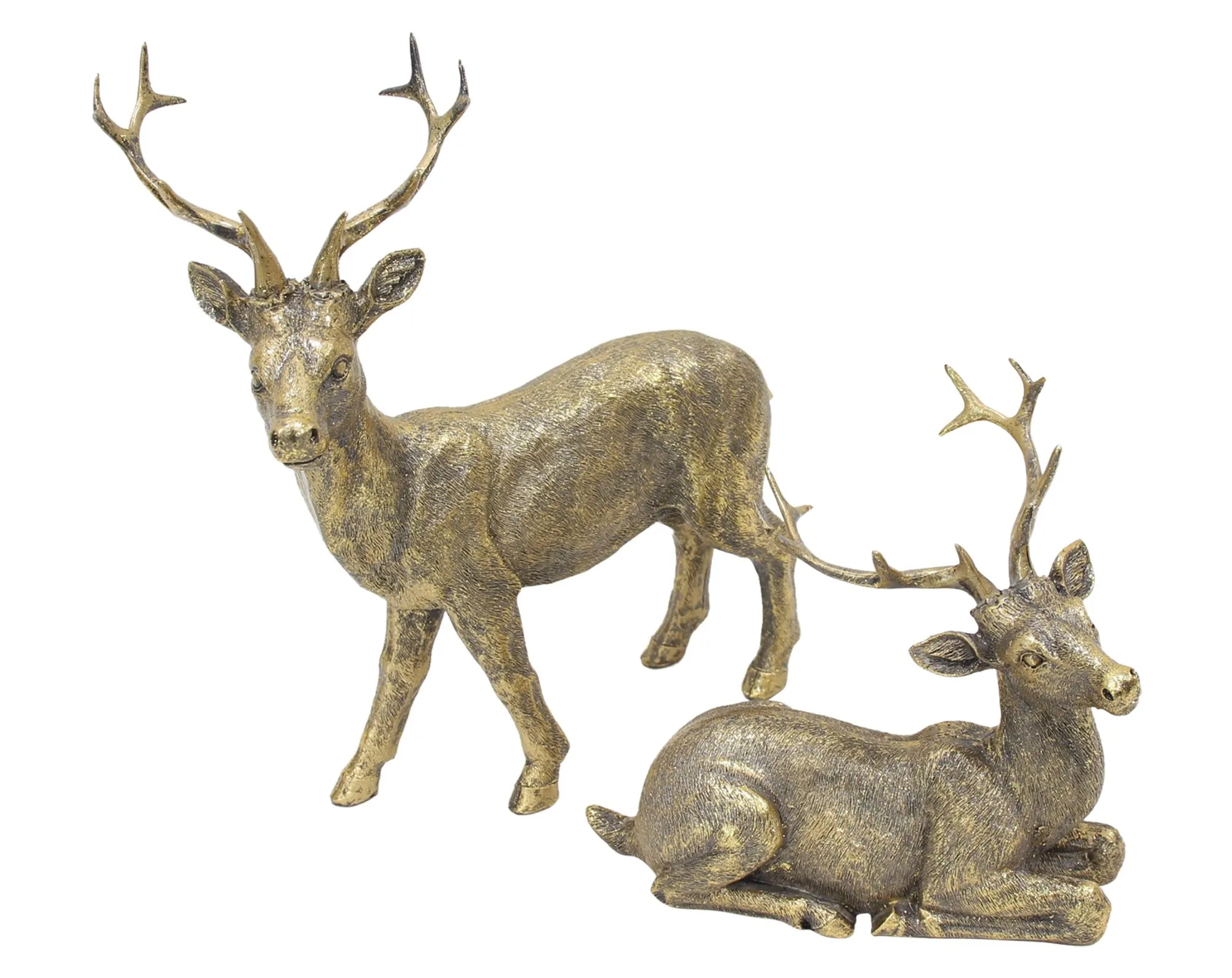 Deko-Hirsch "Golden", 2er Set  im Frank Flechtwaren Online Shop für For Animal Lovers kaufen
