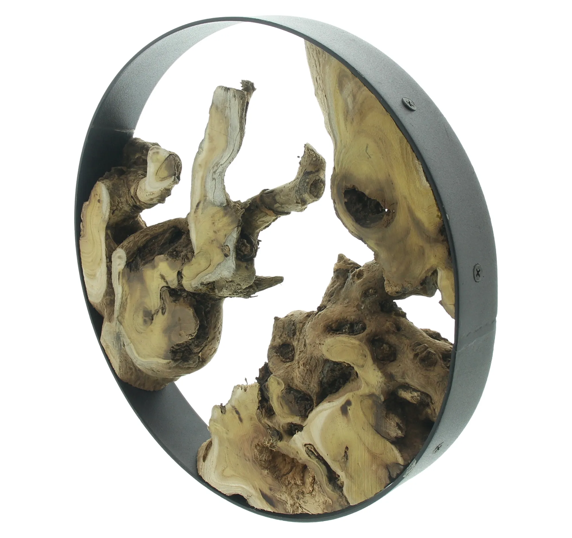 Holzdeko "Metallring"  im Frank Flechtwaren Online Shop für Dekoringe kaufen
