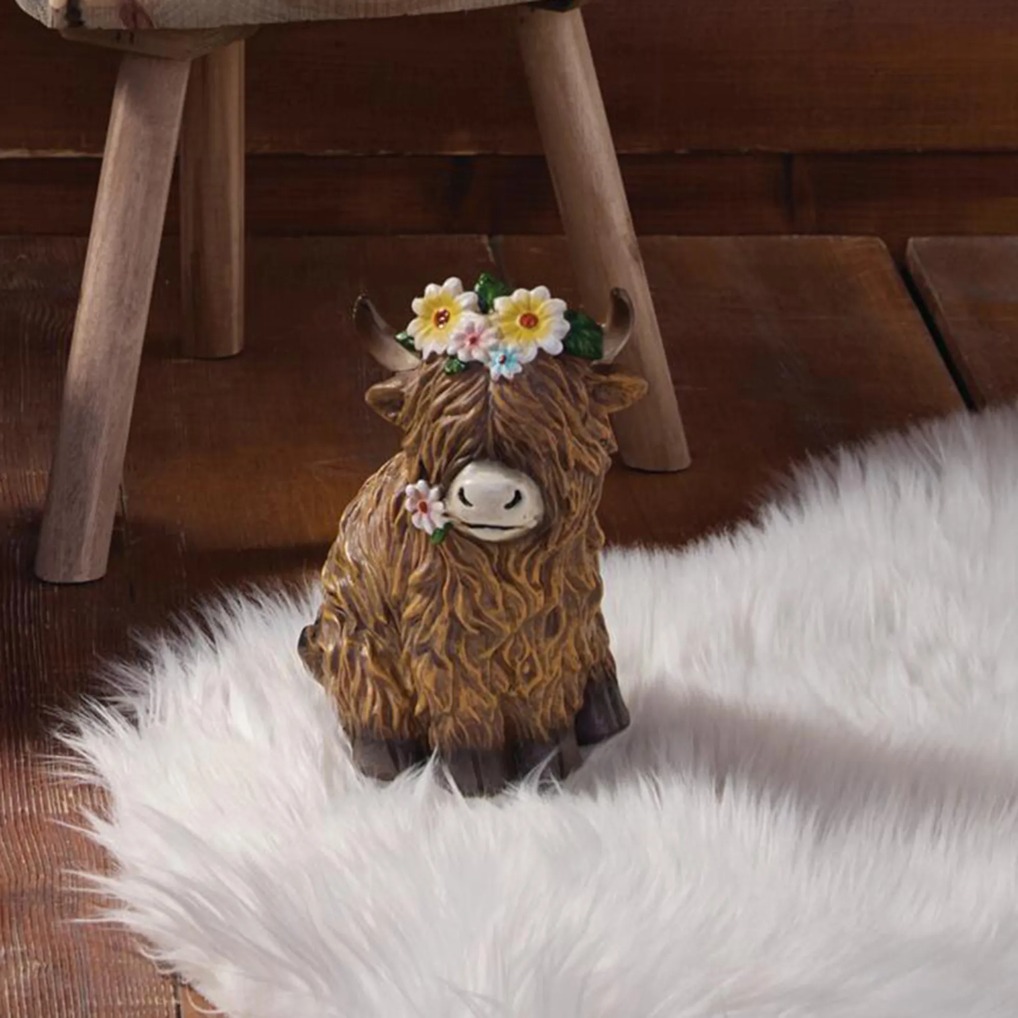 Dekofigur "Stier mit Blumenkranz"  im Frank Flechtwaren Online Shop kaufen