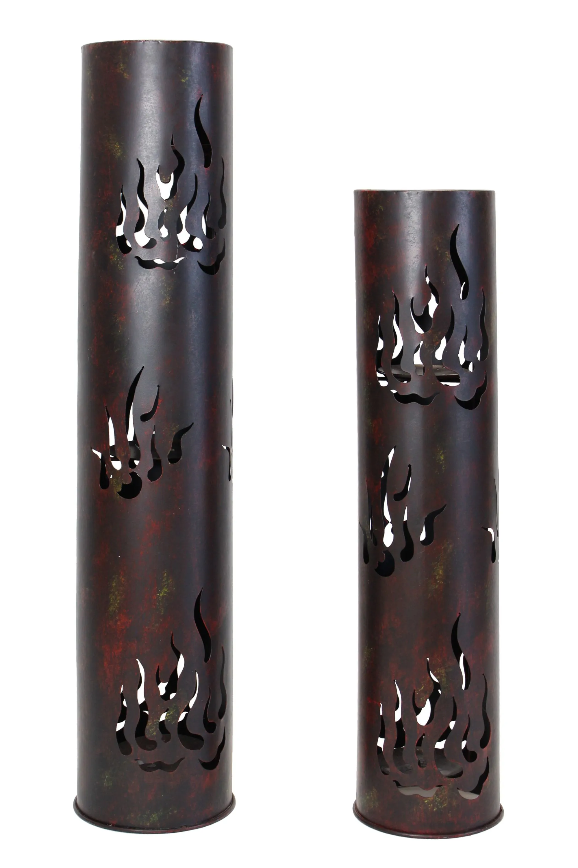 Windlicht-Säule "Flammen", 2er Set  im Frank Flechtwaren Online Shop für Dekosäulen kaufen