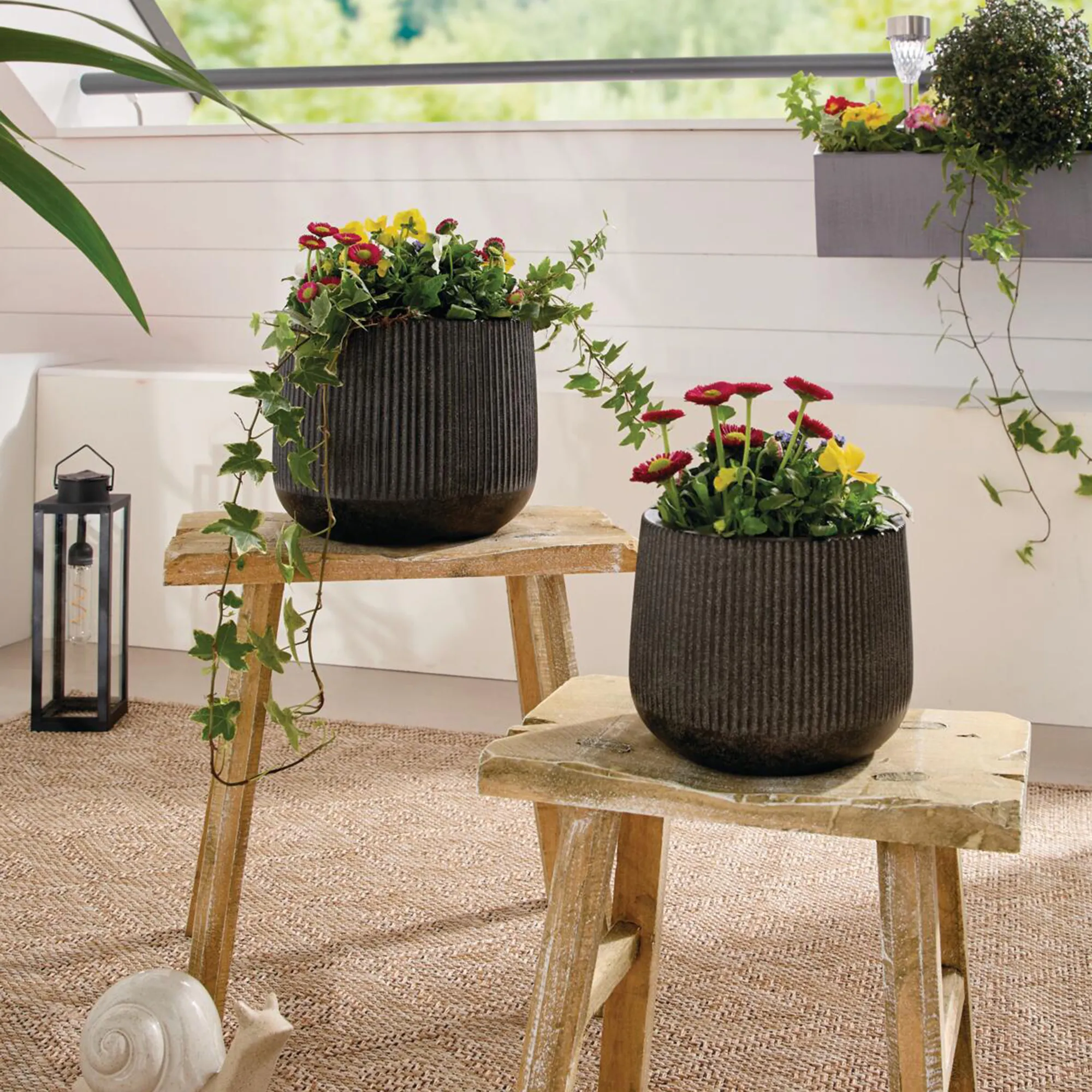 Übertopf "Rillen", 2er Set  im Frank Flechtwaren Online Shop kaufen