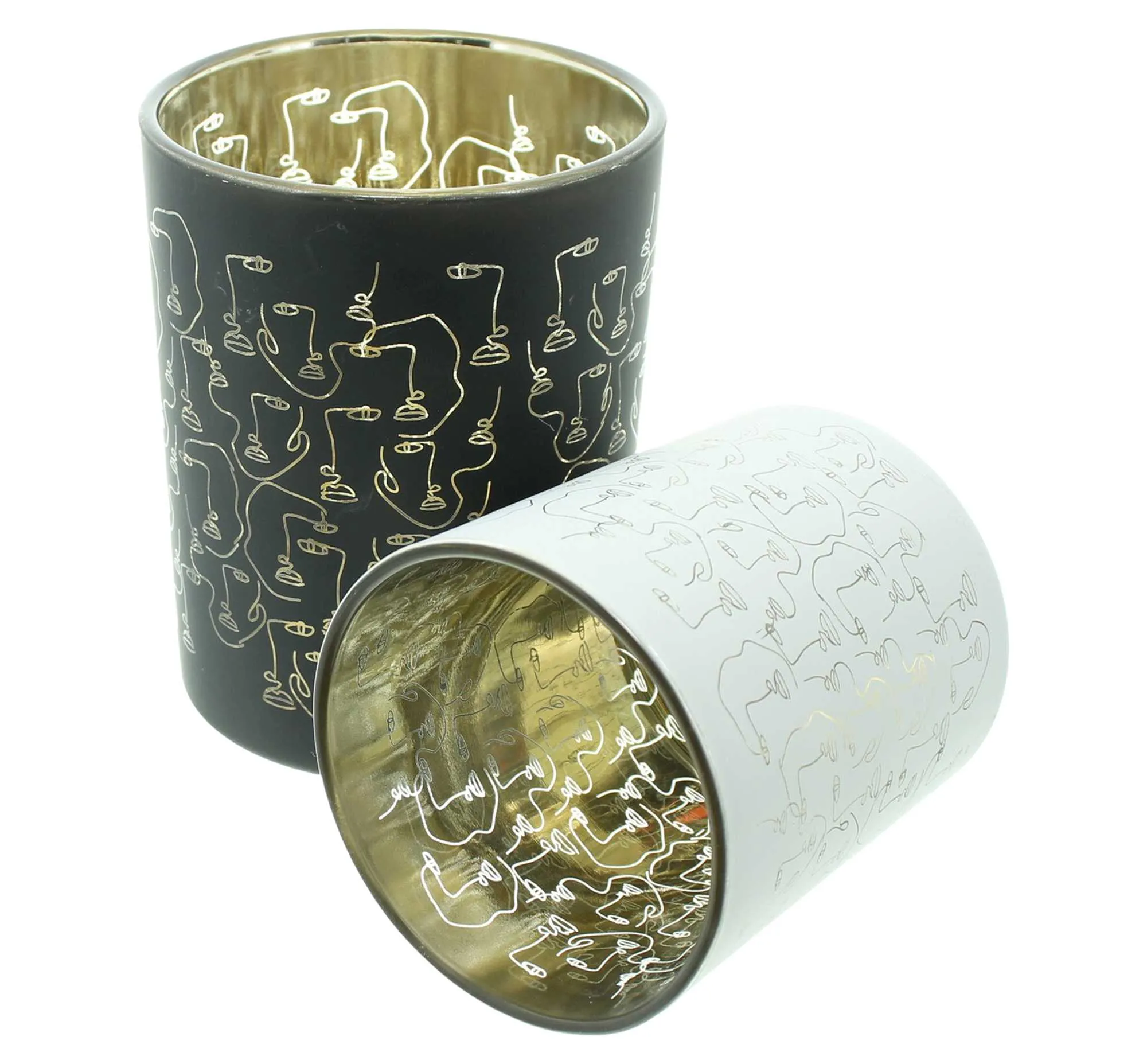 Windlicht "Black &amp; White", 2er Set  im Frank Flechtwaren Online Shop für Windlichter kaufen