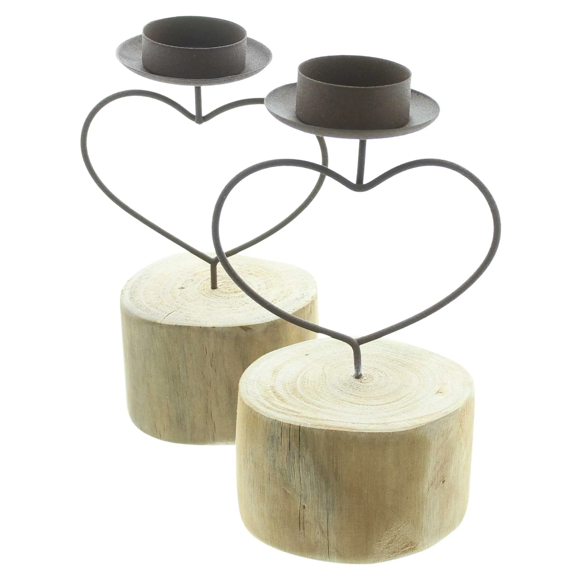 Teelichthalter "Rostherz", 2er Set  im Frank Flechtwaren Online Shop für Chalet kaufen