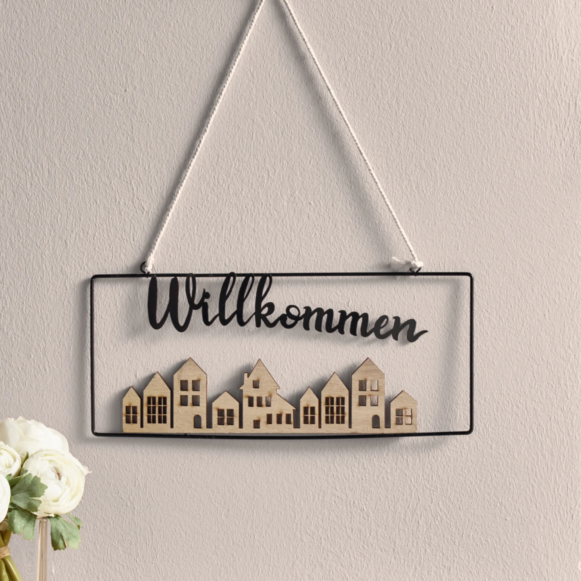 Hänger "Willkommen"  im Frank Flechtwaren Online Shop kaufen