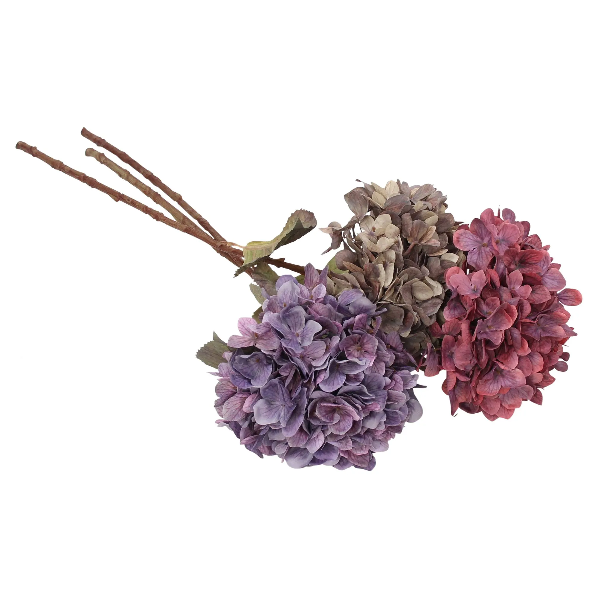 Kunstblume "Hortensien", 3er Set  im Frank Flechtwaren Online Shop für Nostalgischer Herbstgarten kaufen