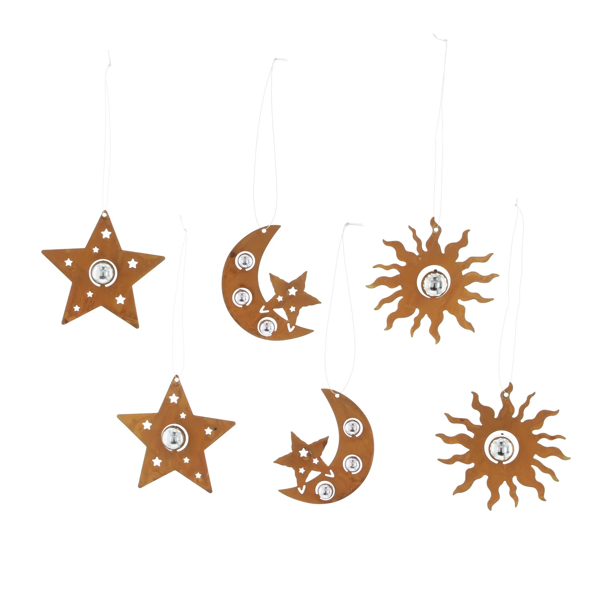 Hänger "Rostoptik", 6er Set  im Frank Flechtwaren Online Shop für Dekohänger kaufen