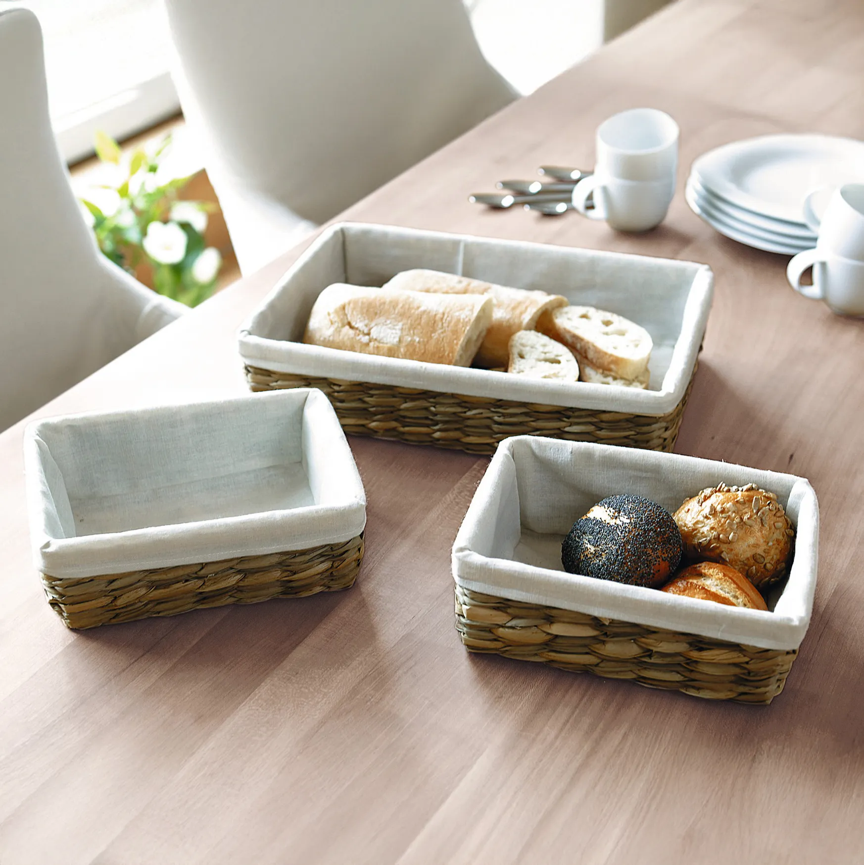 Eckiges Korbset, 3tlg.  im Frank Flechtwaren Online Shop kaufen