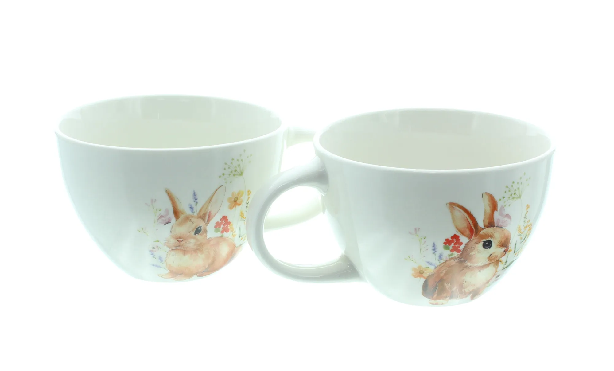 Jumbotasse "Blumenhäschen", 2er Set  im Frank Flechtwaren Online Shop für Landhaus-Flair kaufen