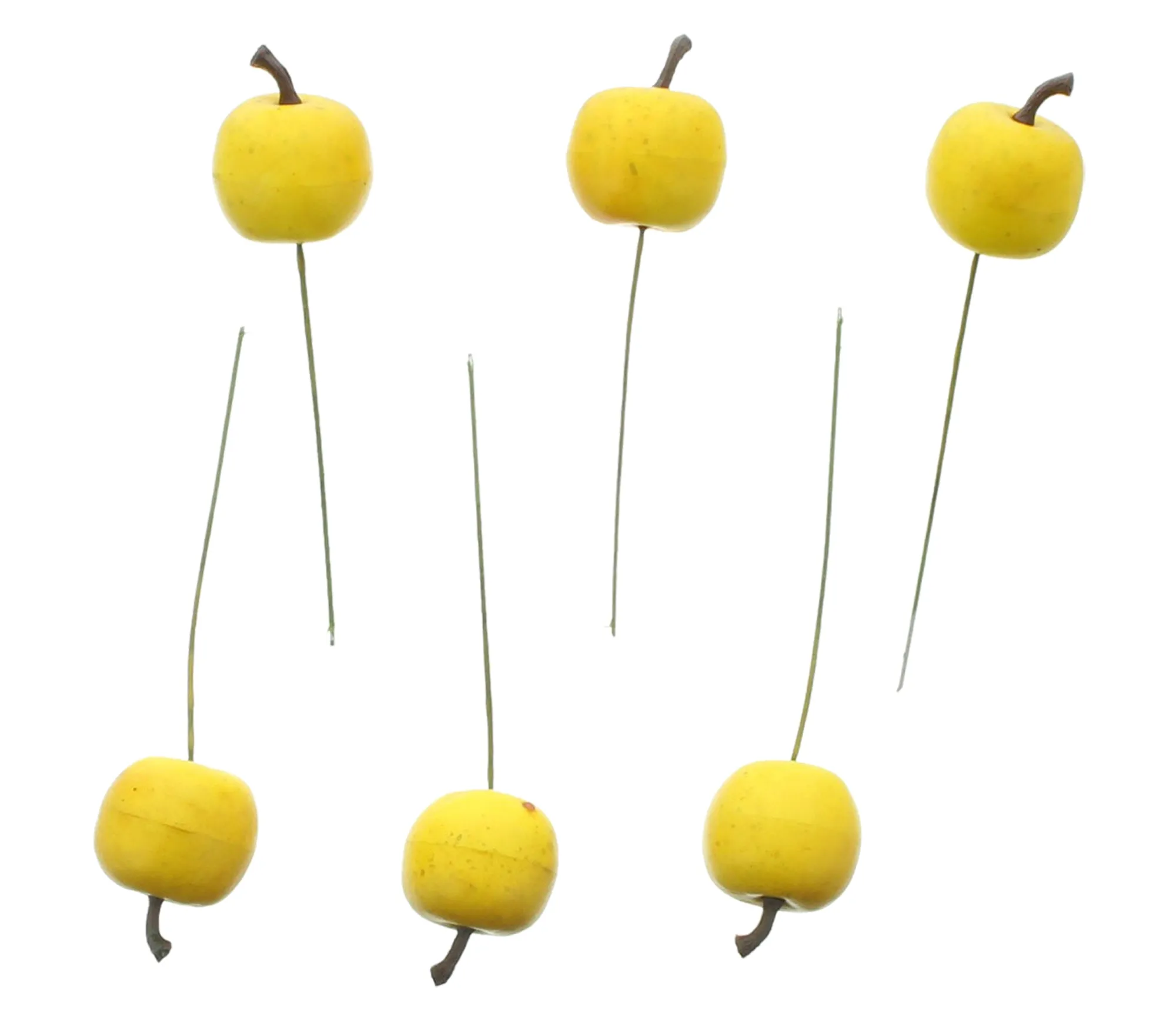 Mini-Apfel "Gelb", 24er Set  im Frank Flechtwaren Online Shop für Zubehör für Adventskränze kaufen